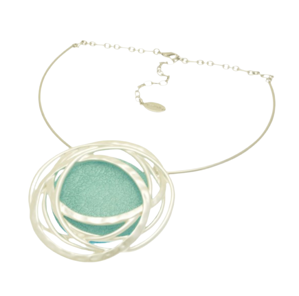 Miss Milly Aqua Green and Silver
Statement Necklace
FN375BTMB