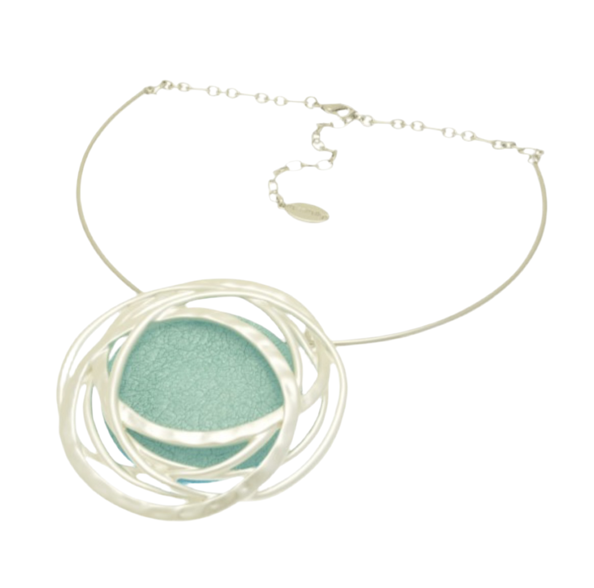 Miss Milly Aqua Green and Silver
Statement Necklace
FN375BTMB