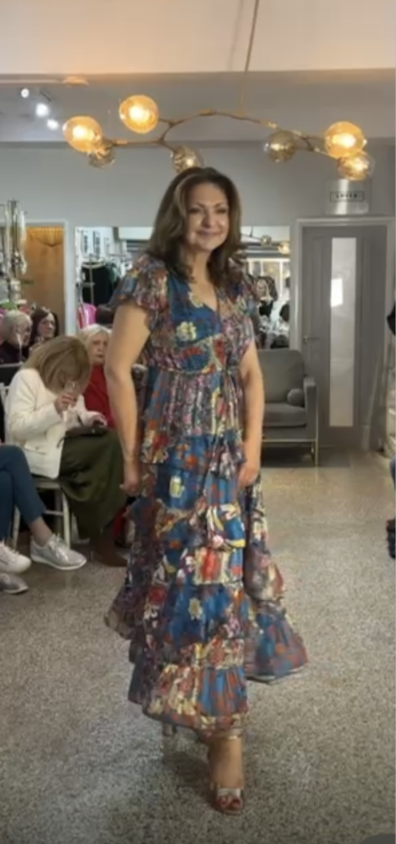 Malissa J Teal Patterned Gypsy Dress One Size
