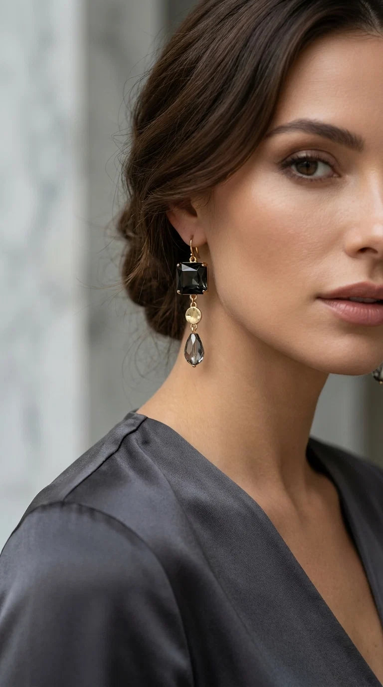 Envy Smokey Grey Crystal Drop Earrings – 579/E/F