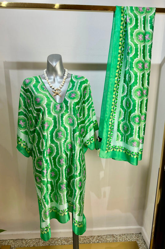 Malissa J Beach Kaftan & Coordinating Scarf – Versatile Resort Wear | One Size