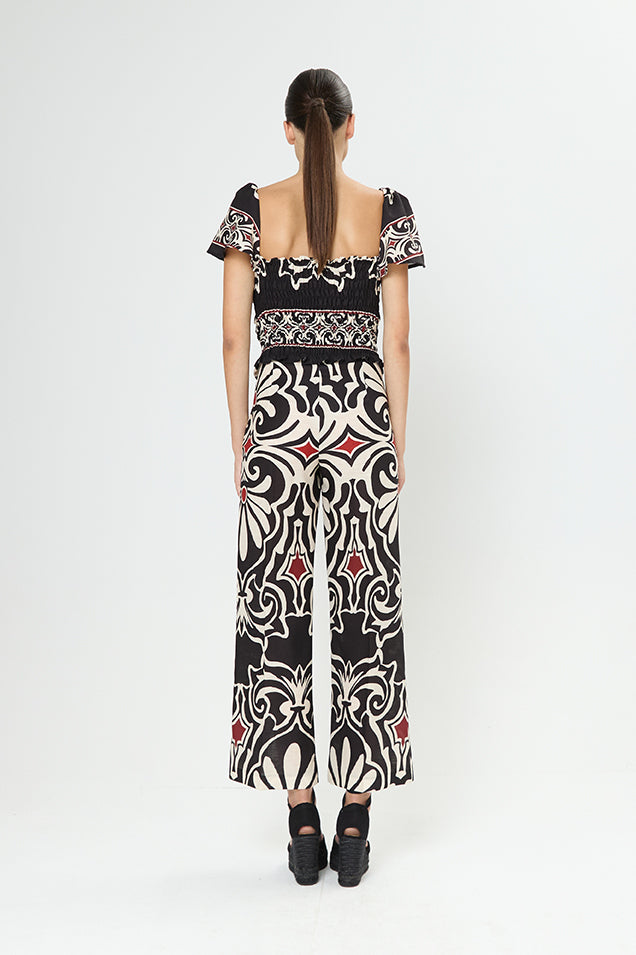 Arggido Aztec print coordinate top and trouser set