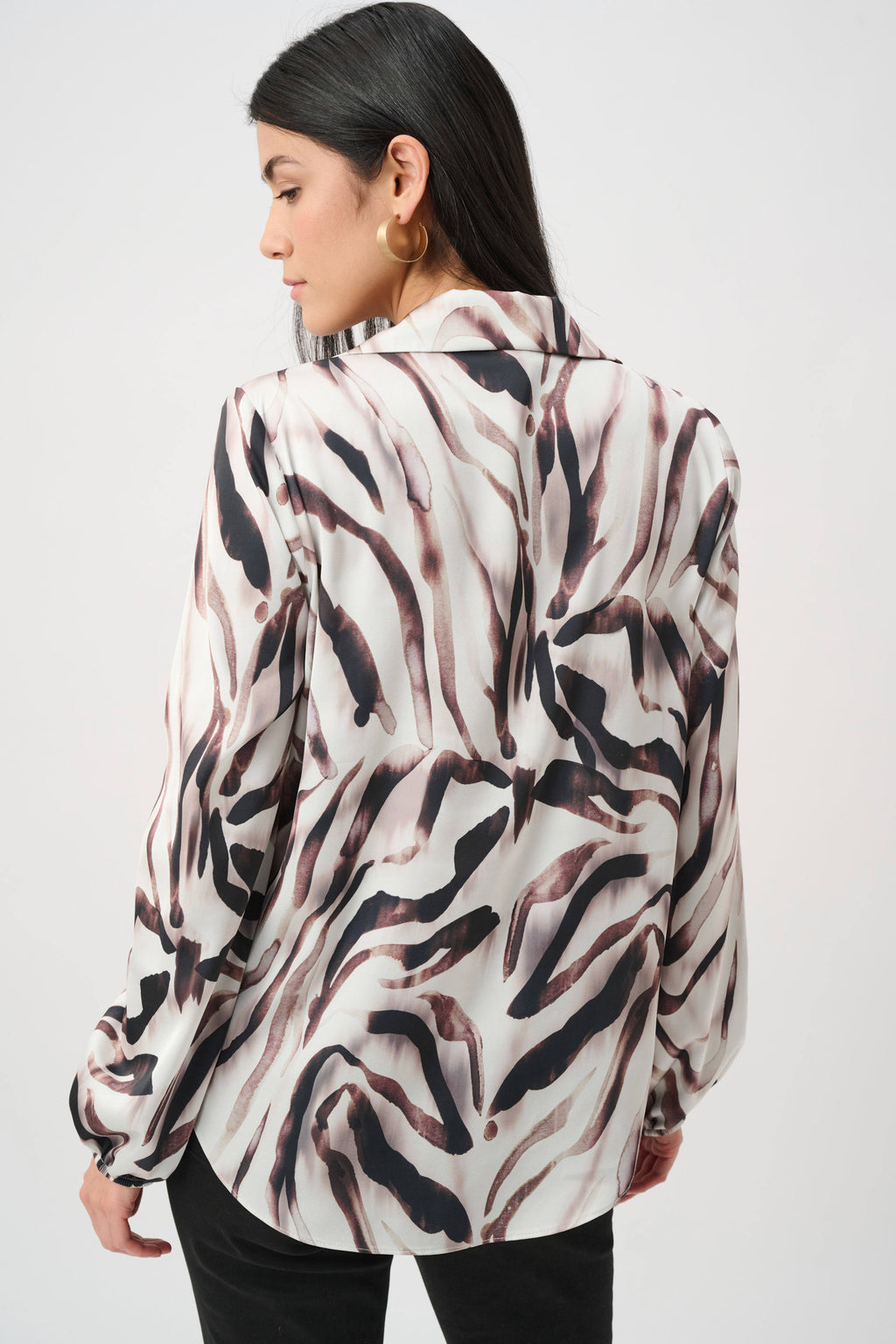 Recycled Satin Animal Print Draped Top
263057