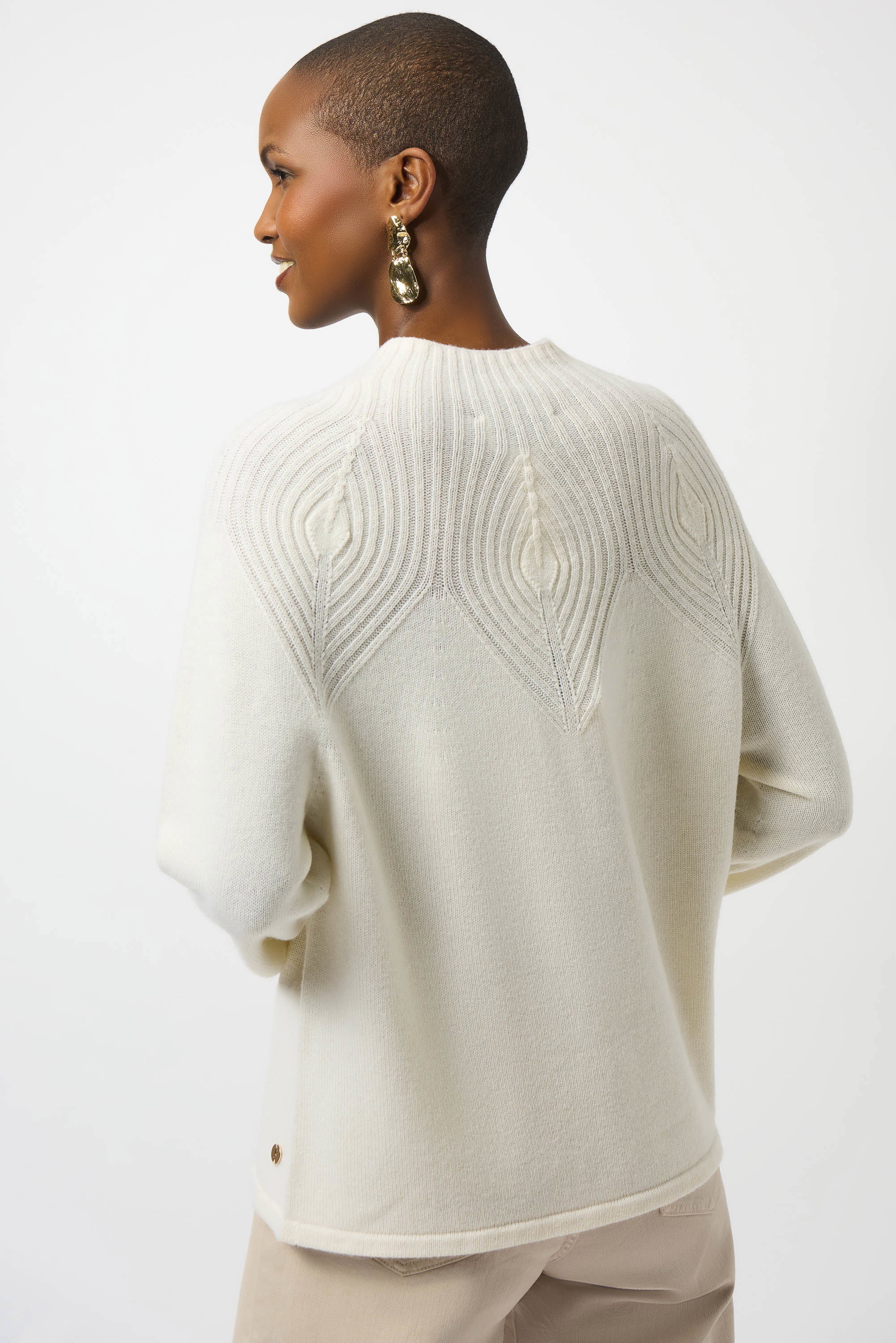 Joseph Ribkoff Wool Blend Sweater with Placement Stitch
253966 in Winter White A/W25