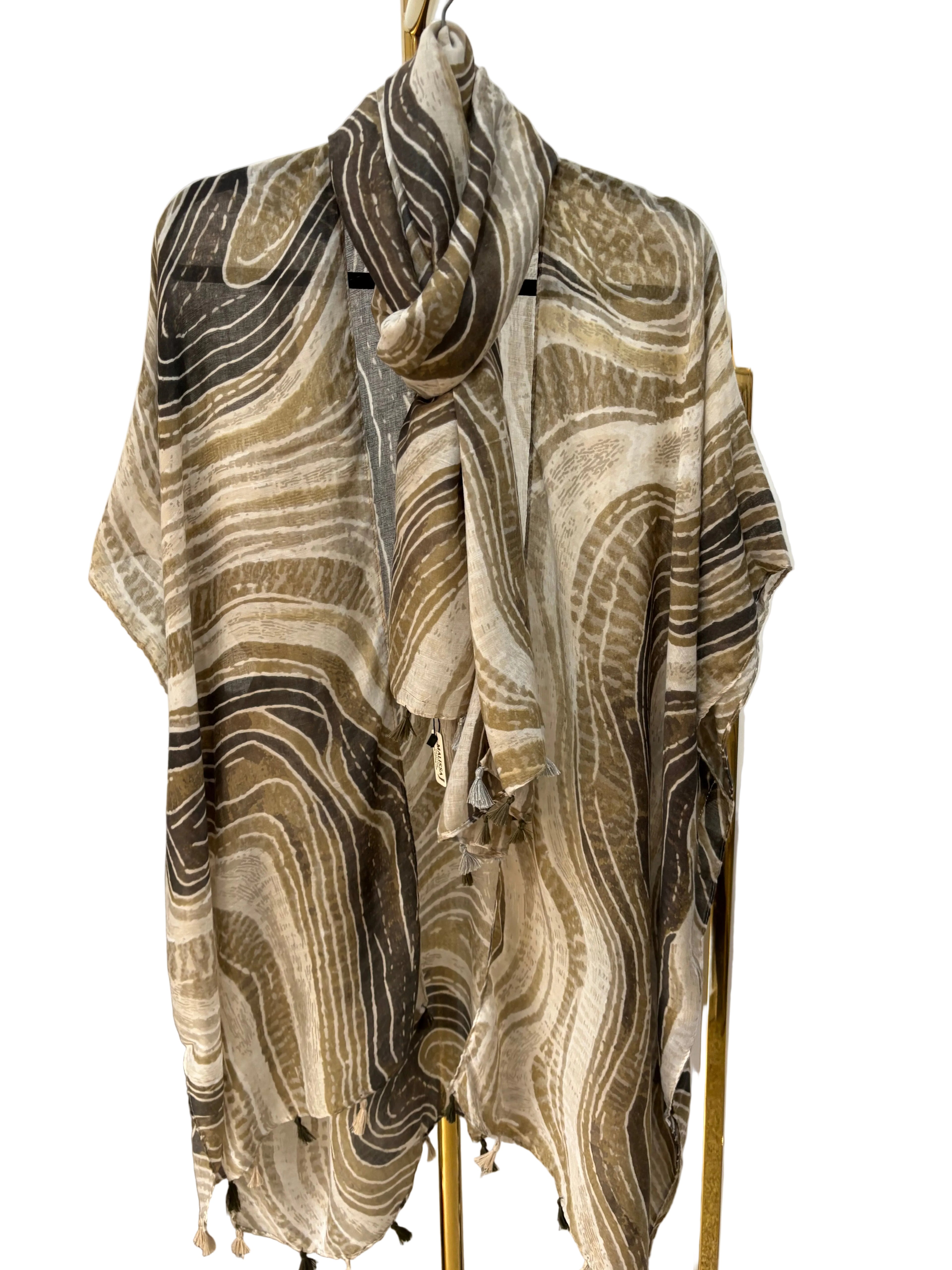 Malissa J Abstract Print Beach Cover & Scarf Set – Style GC21917 (One Size)