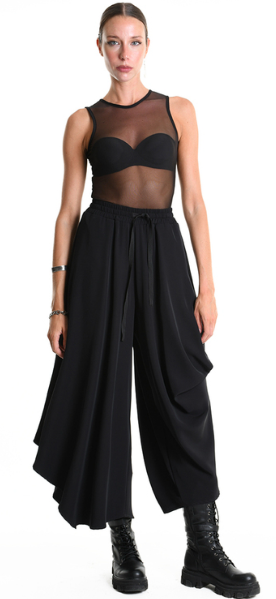 La Haine Inside Us Asymmetric Over Wide Fluid Trousers – Style W5320