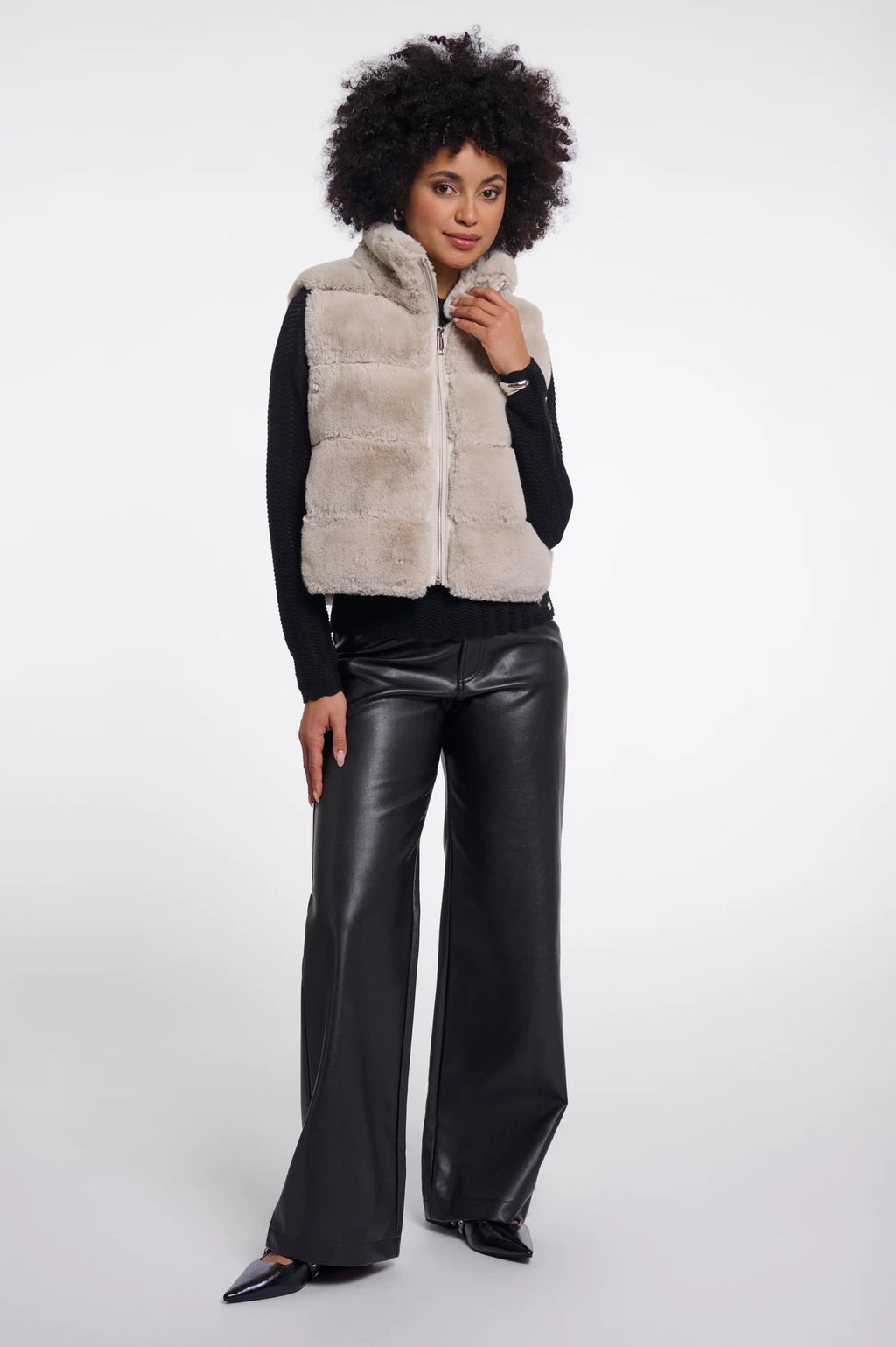 Rino & Pelle May Faux Fur Gilet – Stone
