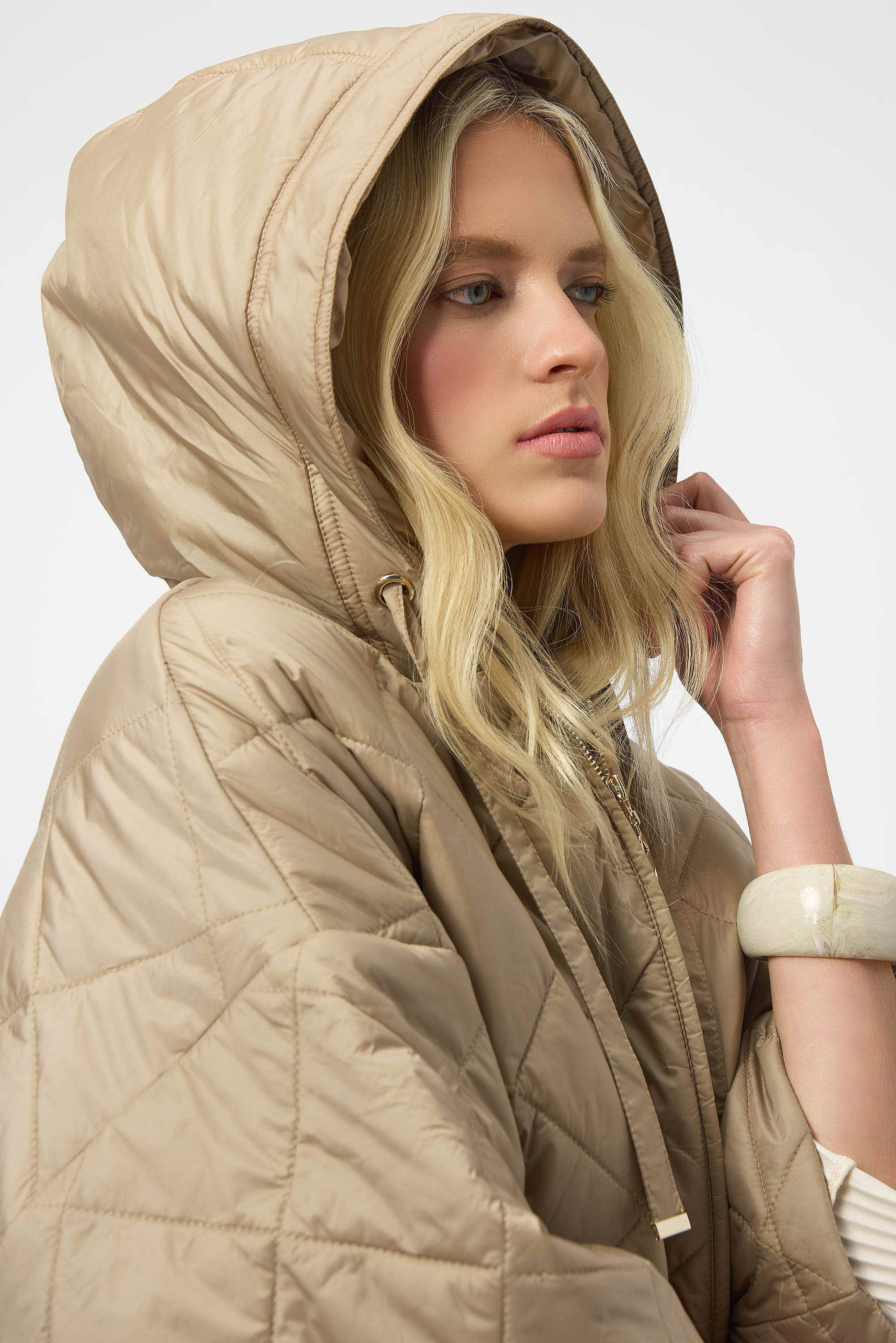 Pre- Order - Joseph Ribkoff Woven Diamond Quilt Hooded Jacket
254914
