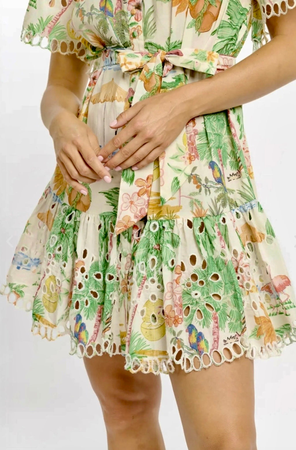 Miss June NS110 Dress Alva – Short Sleeve Dress with Belt One Size