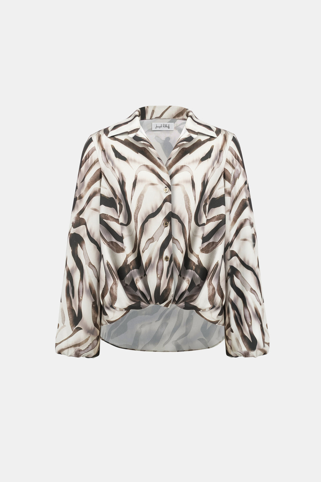Recycled Satin Animal Print Draped Top
263057