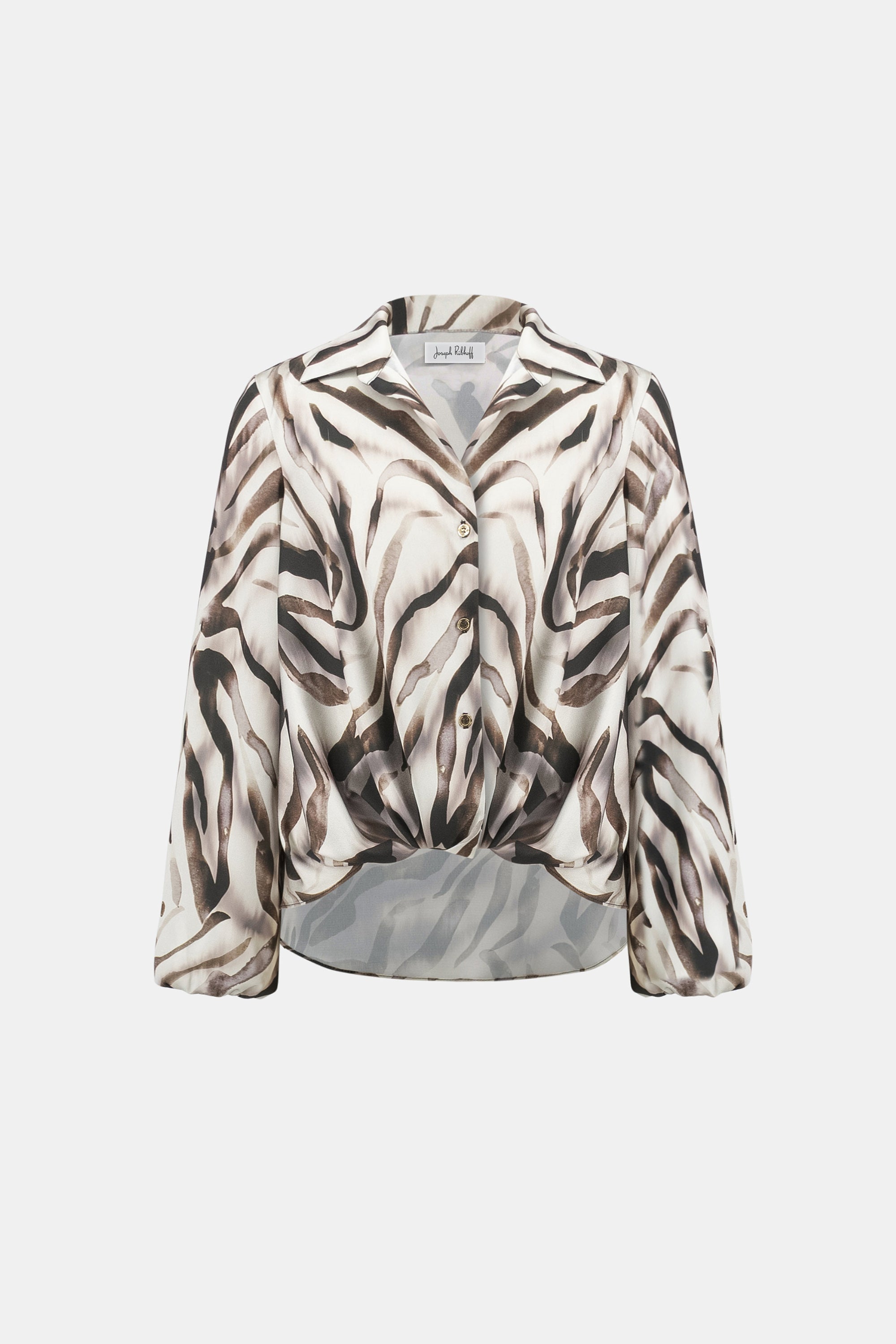 Recycled Satin Animal Print Draped Top
263057