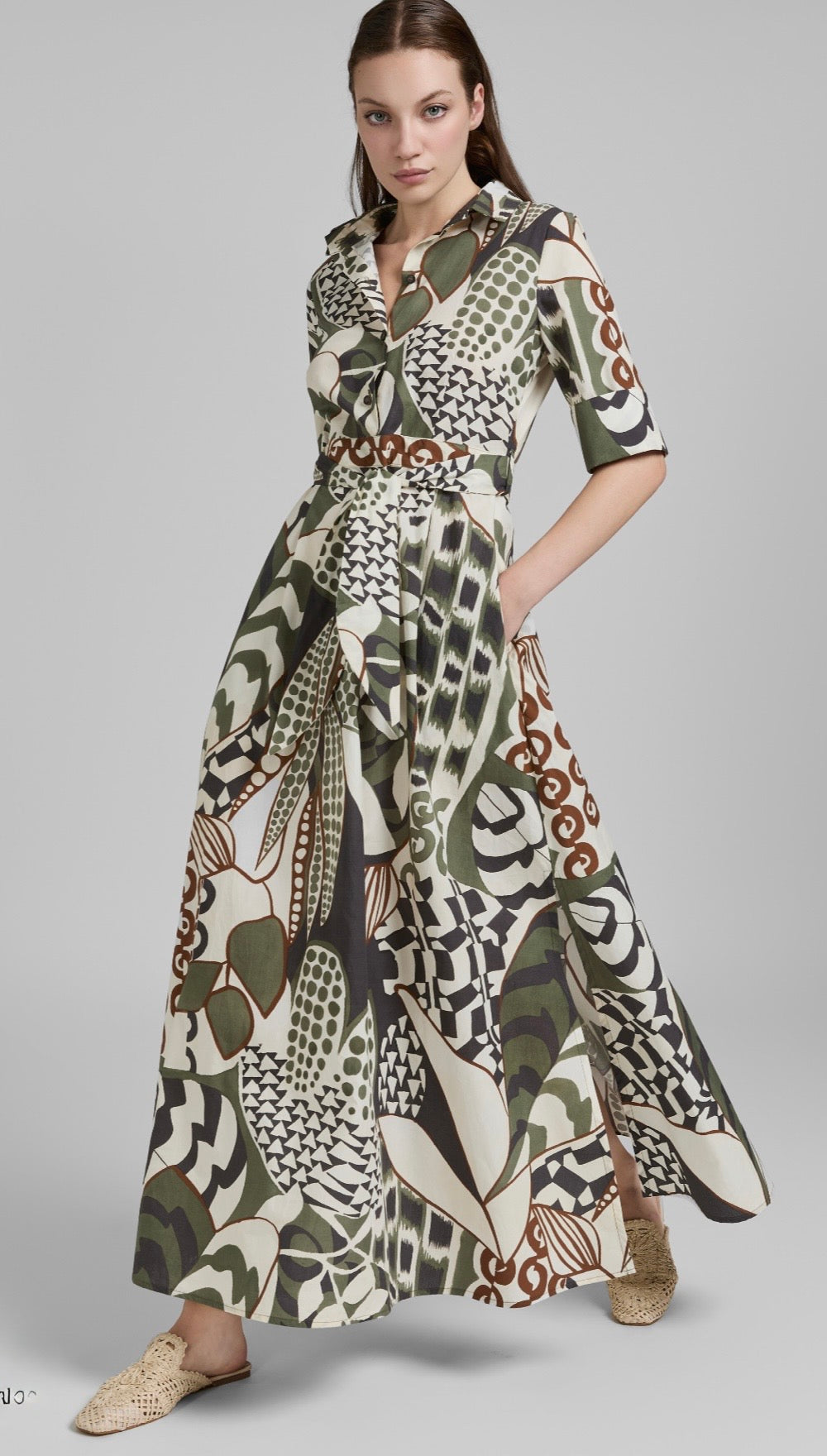Tricot Chic Abstract Print Maxi Dress – Style U474
