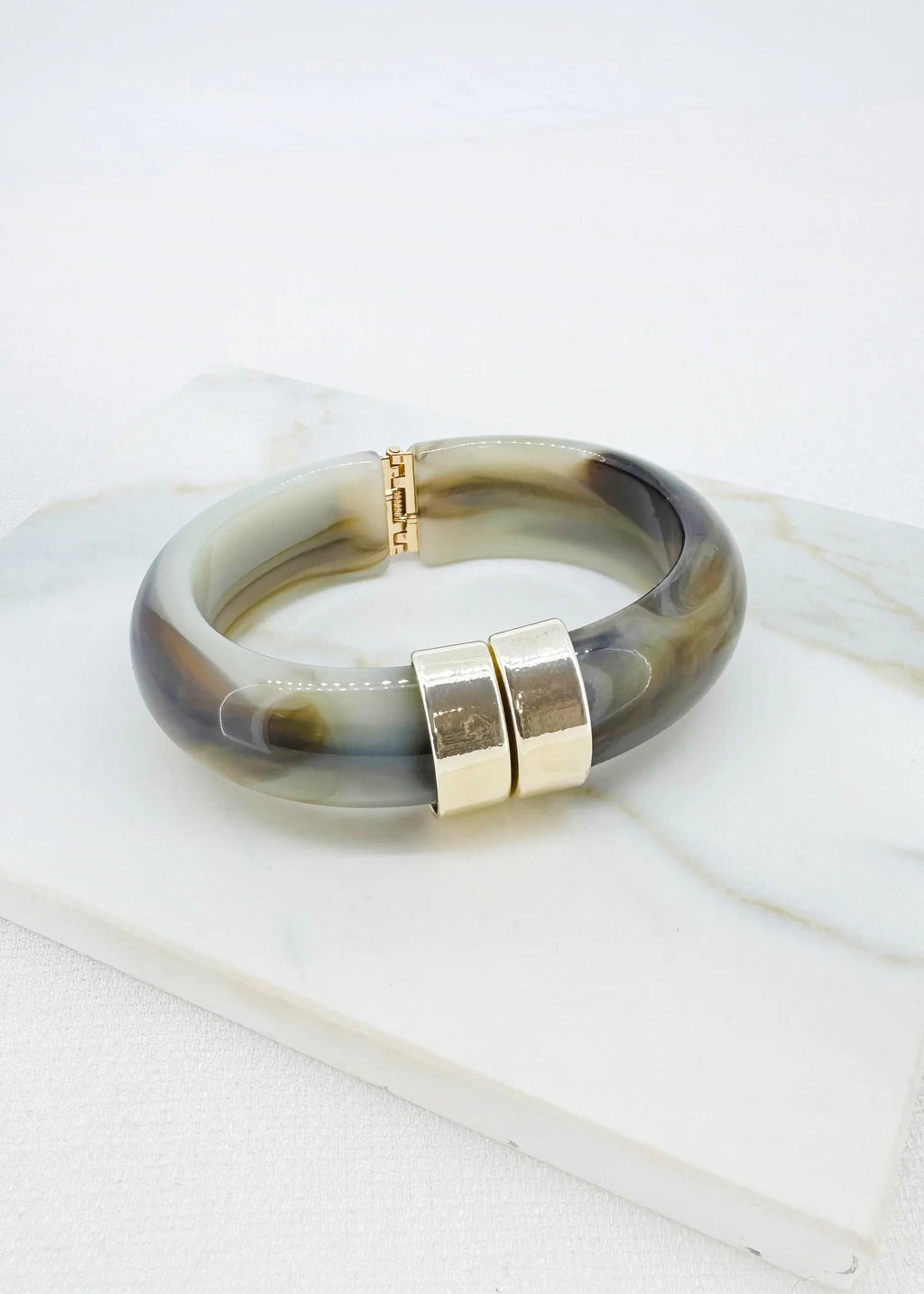 Envy 4716/GR/B/G Statement Bracelet – Grey & Gold with Complimentary Gift Packaging