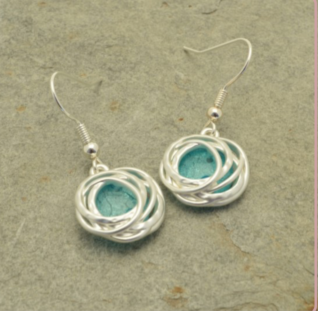 Miss Milly Aqua Green and Silver Drop
Earrings
FE375BTMB