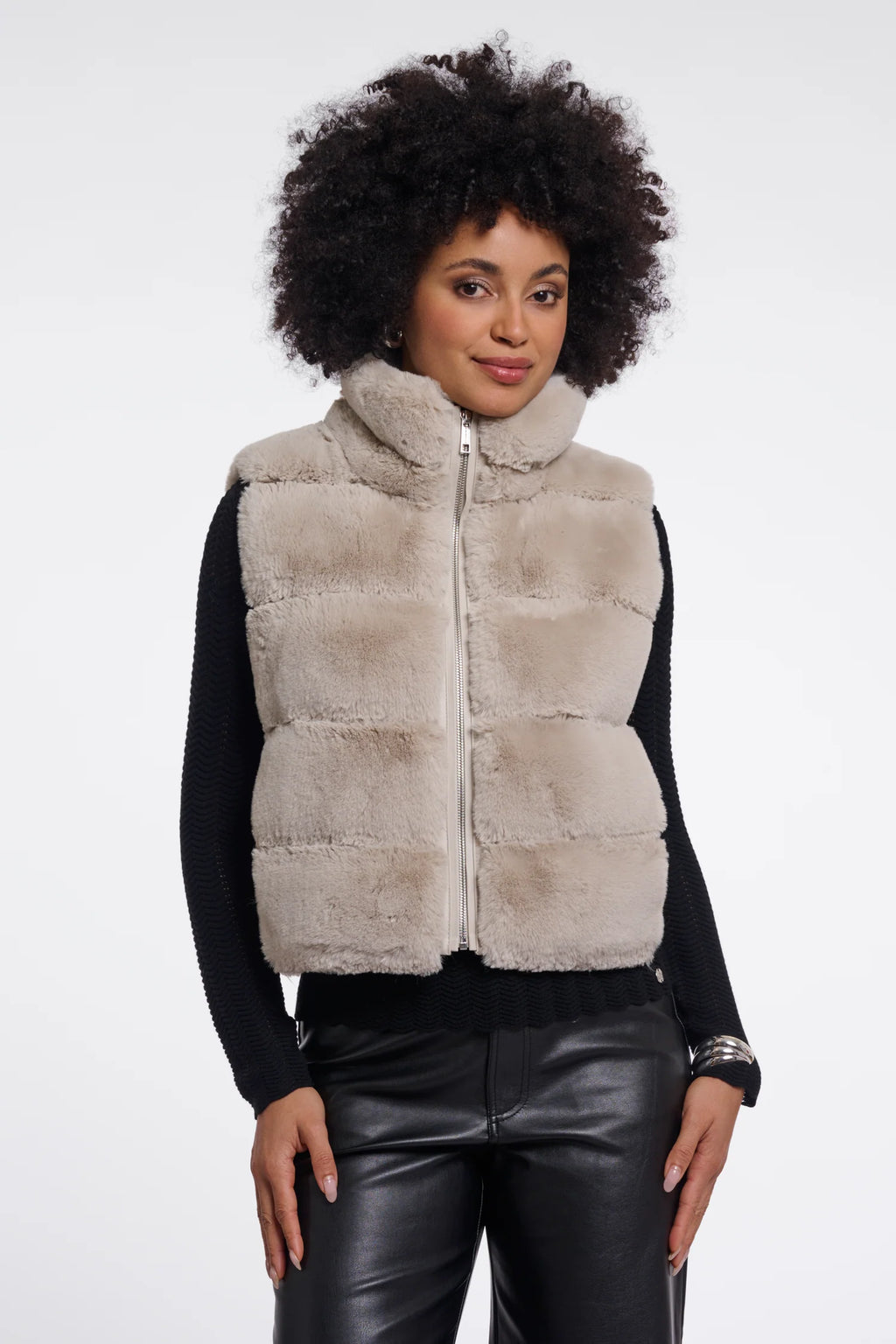 Rino & Pelle May Faux Fur Gilet – Stone