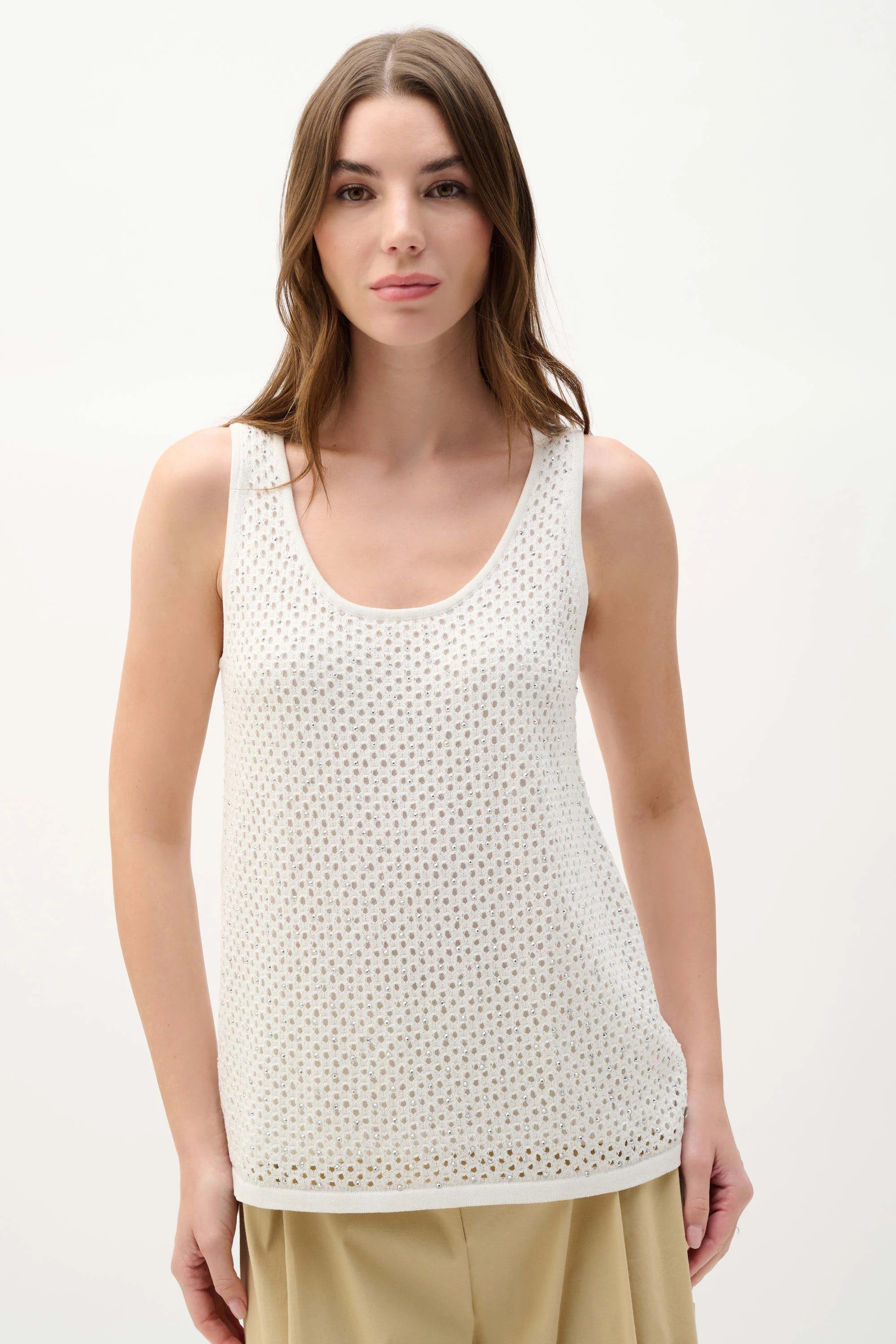 Joseph Ribkoff Embellished Knit Camisole
262957 In Mahogany Or Vanilla