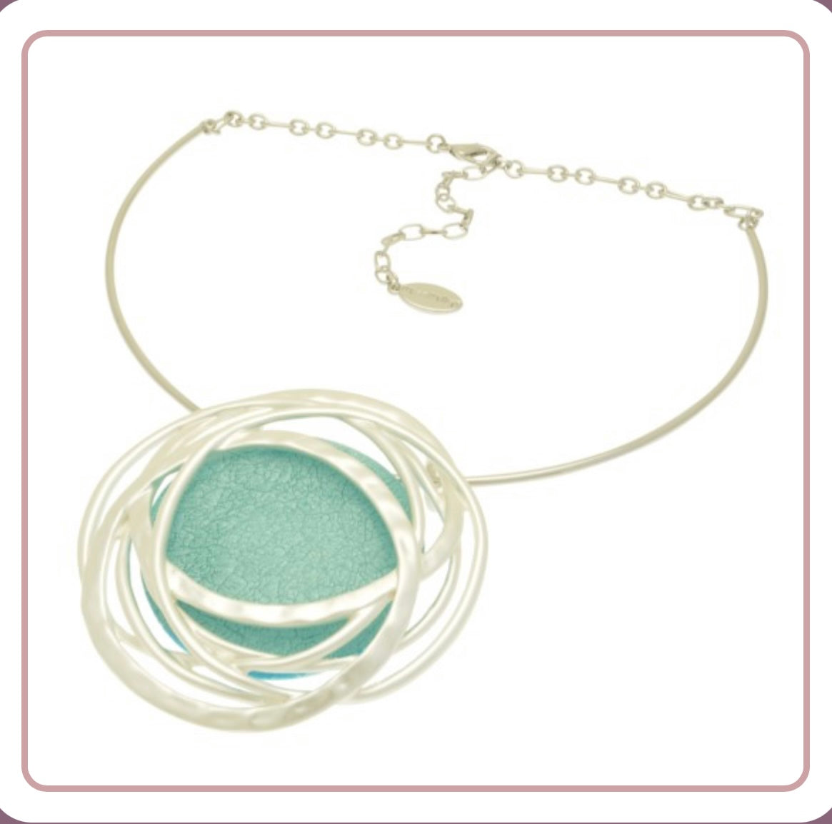 Miss Milly Aqua Green and Silver
Statement Necklace
FN375BTMB