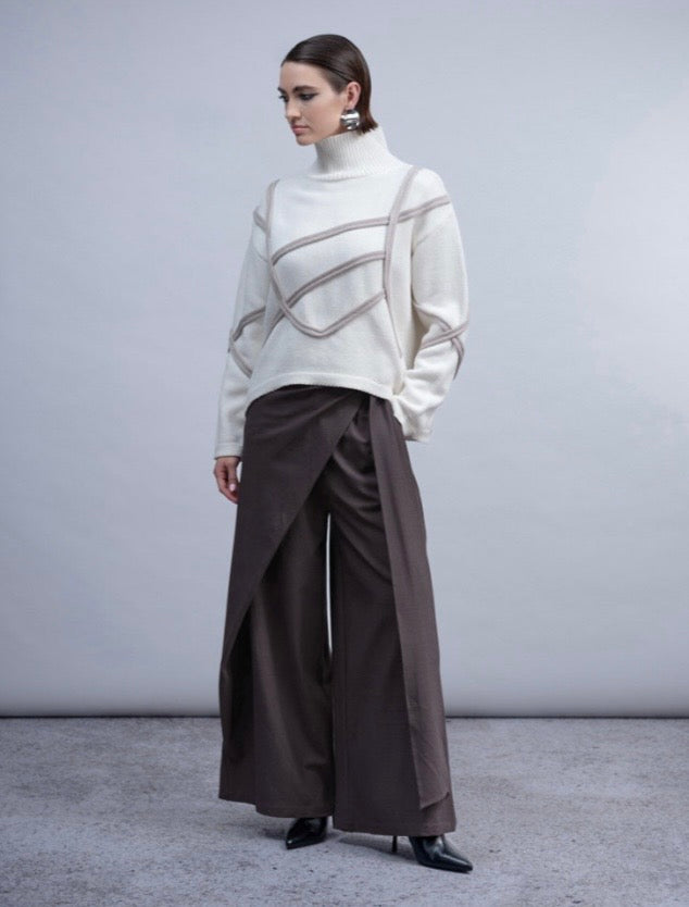 HAAKO Grey Wide Leg Trouser H2019
