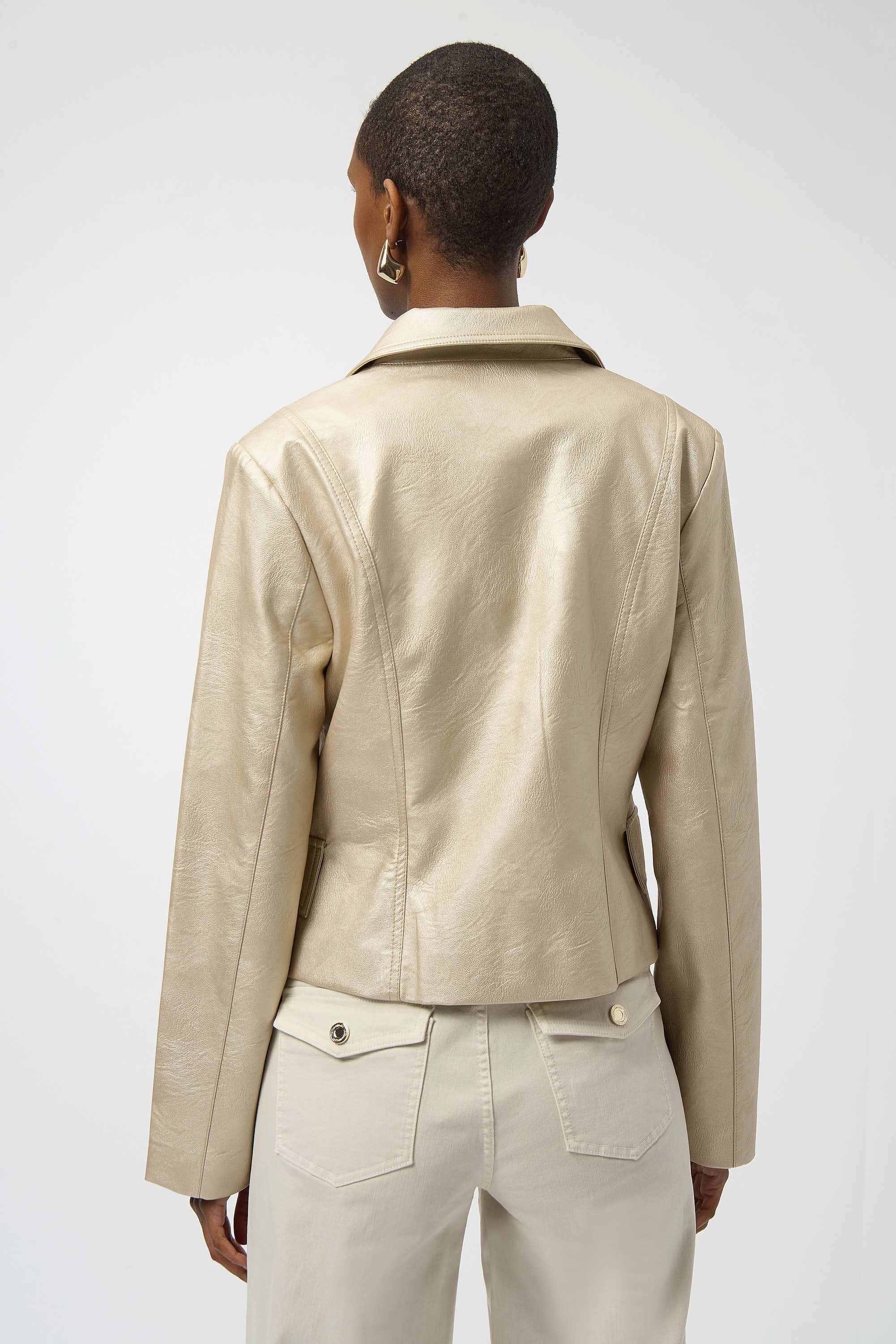 Pre- Order - Joseph Ribkoff Leatherette Notched Collar Fitted Jacket
254925