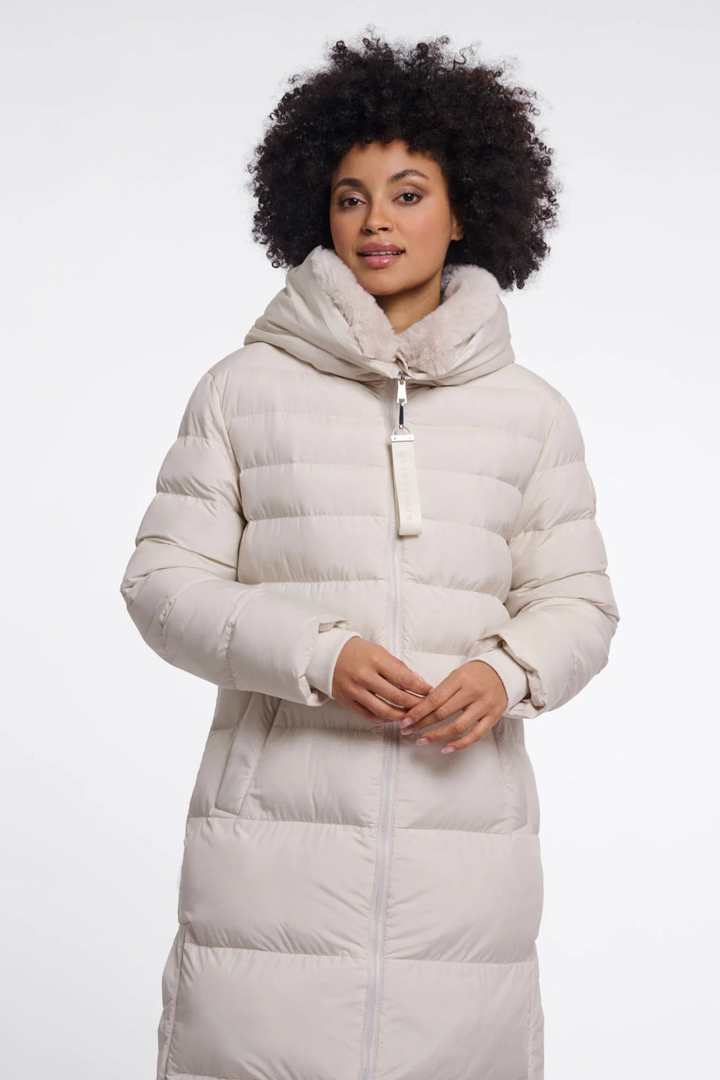 Hudson Padded Coat With Faux Fur Trim