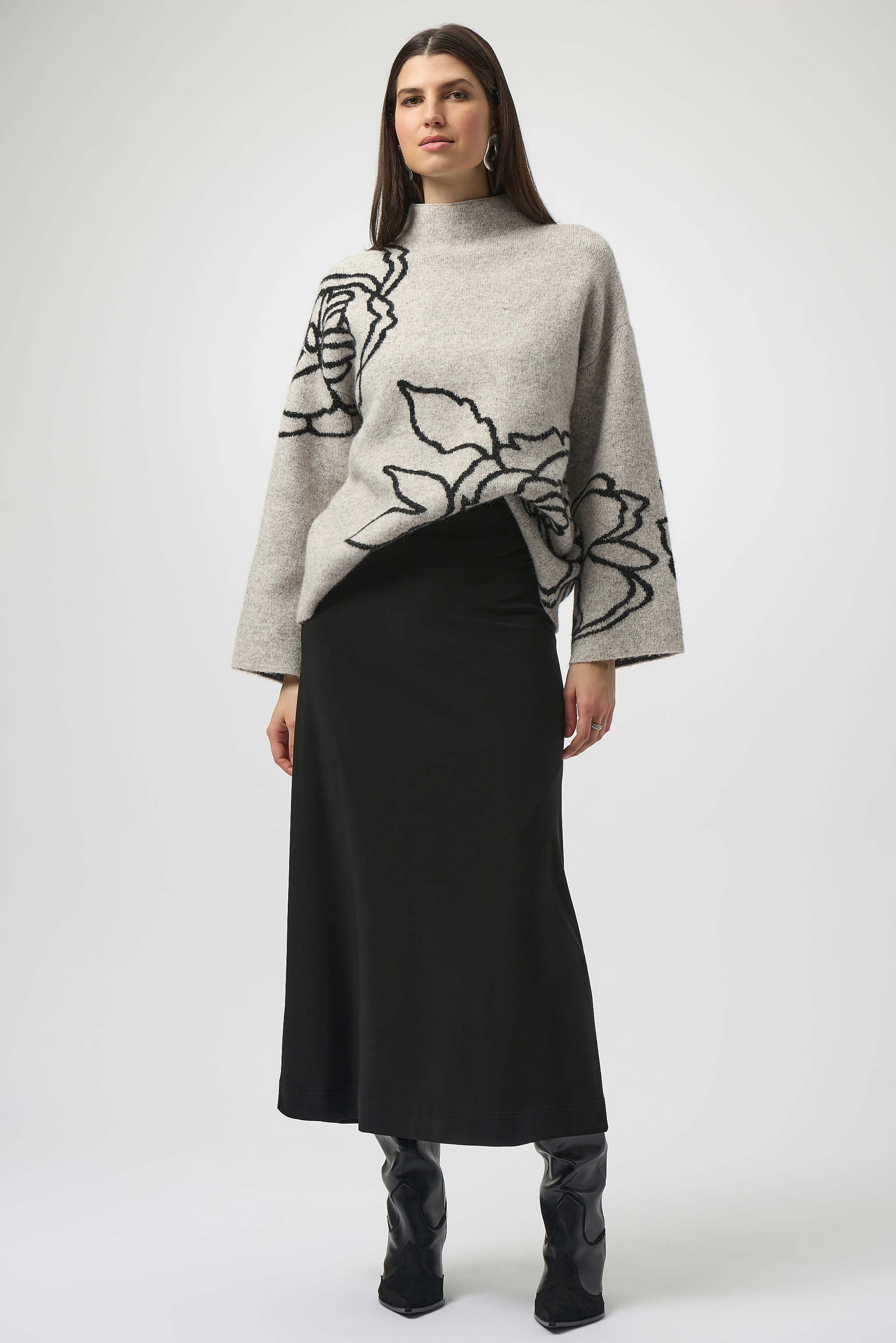 Pre- order -Joseph Ribkoff Sweater Knit Floral Print Pullover
254943