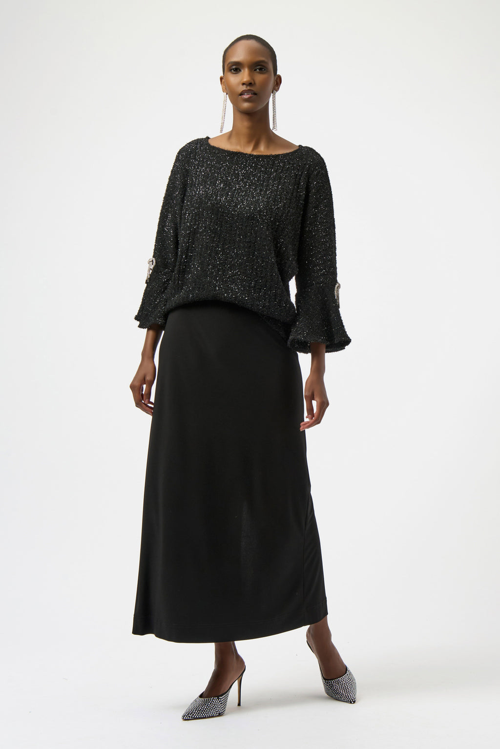 Joseph Ribkoff Fuzzy Metallic Knit Boxy Top
254098