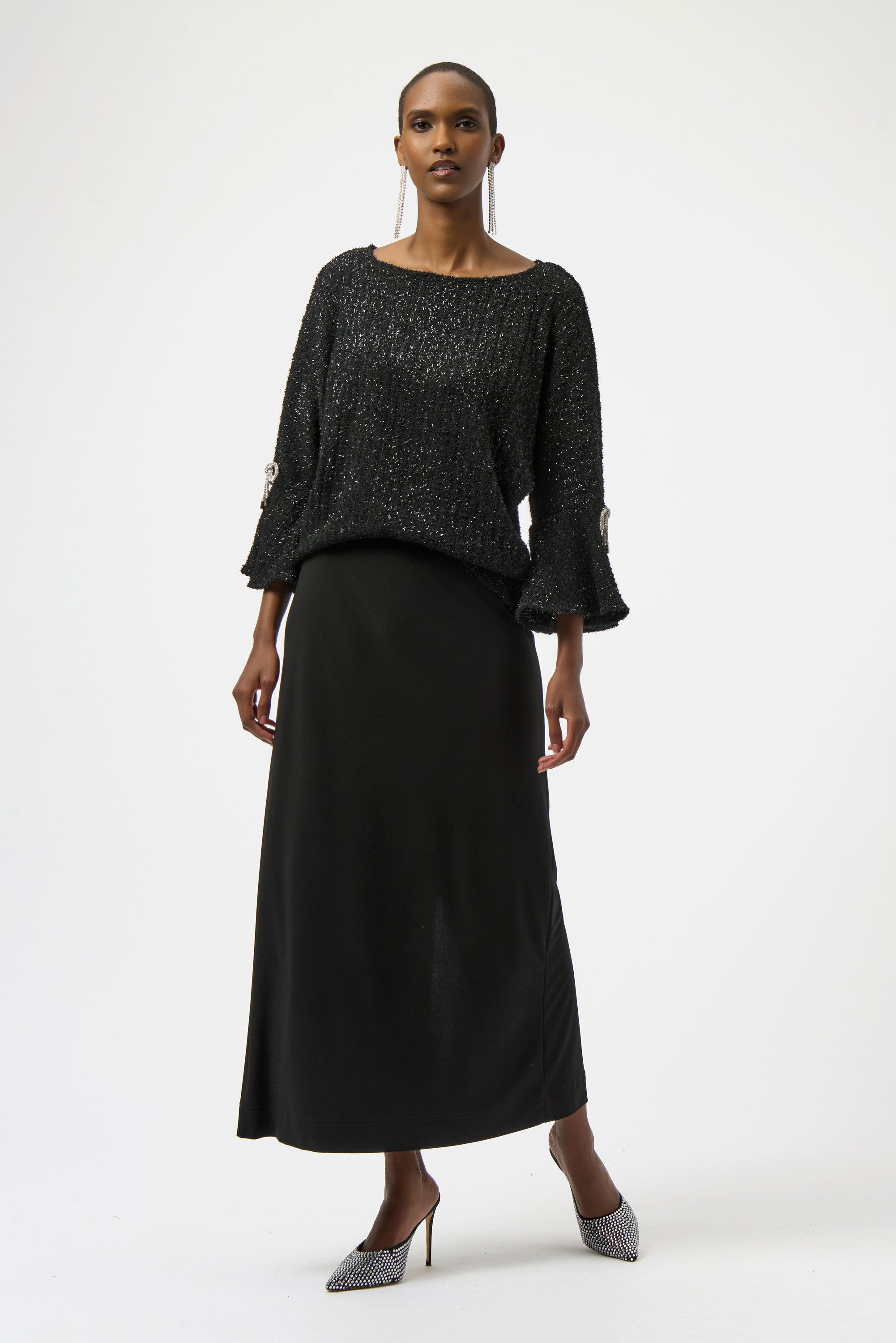 Joseph Ribkoff Fuzzy Metallic Knit Boxy Top
254098