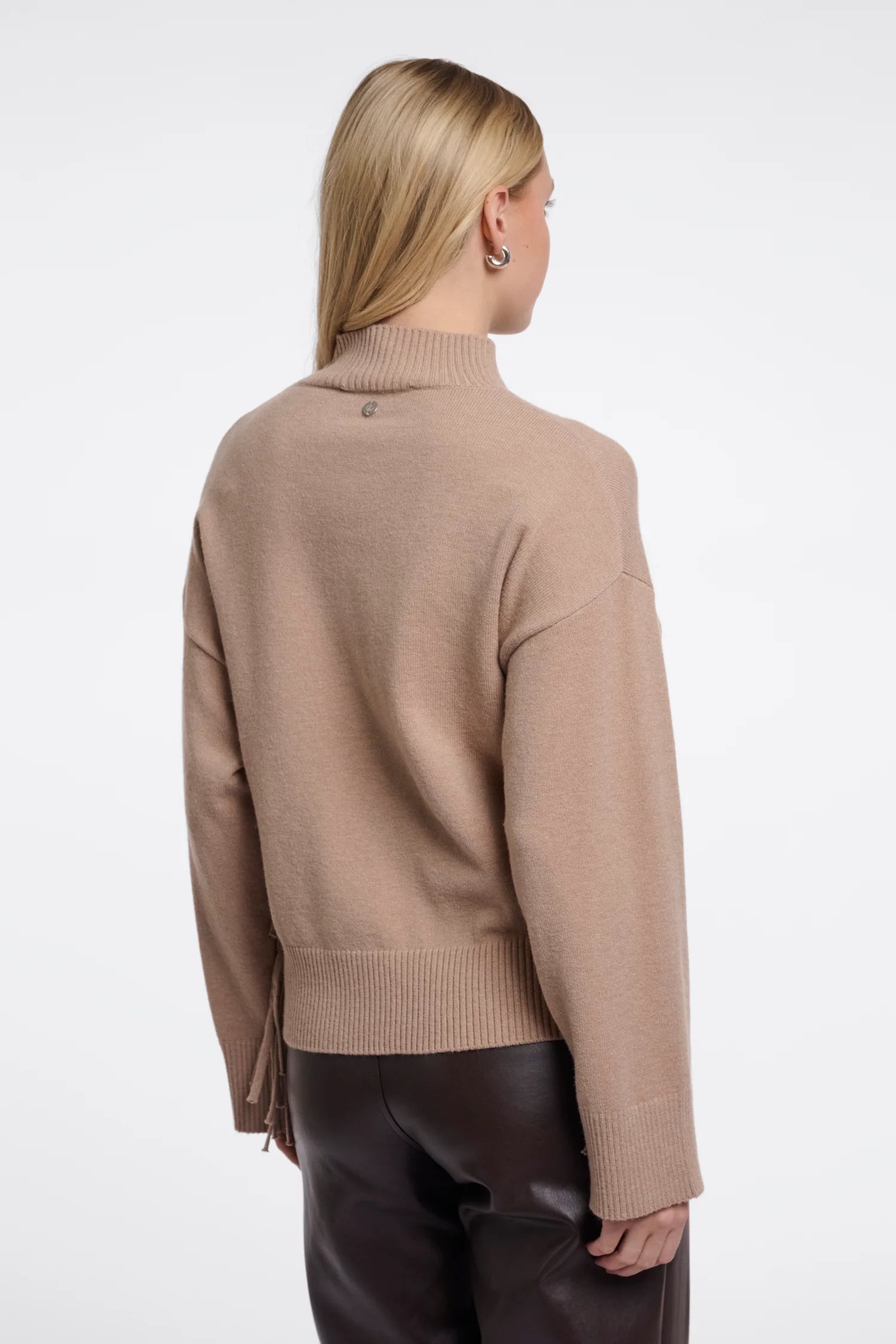Rino & Pelle Melis Fringe Sweater in Dusty Oat