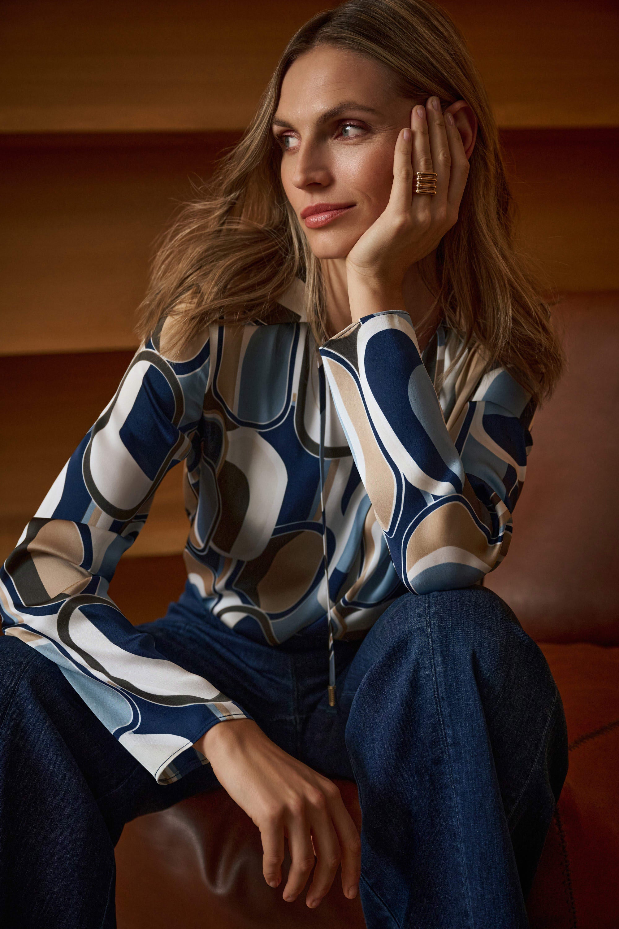Joseph Ribkoff Recycled Satin Geometric Top
263071