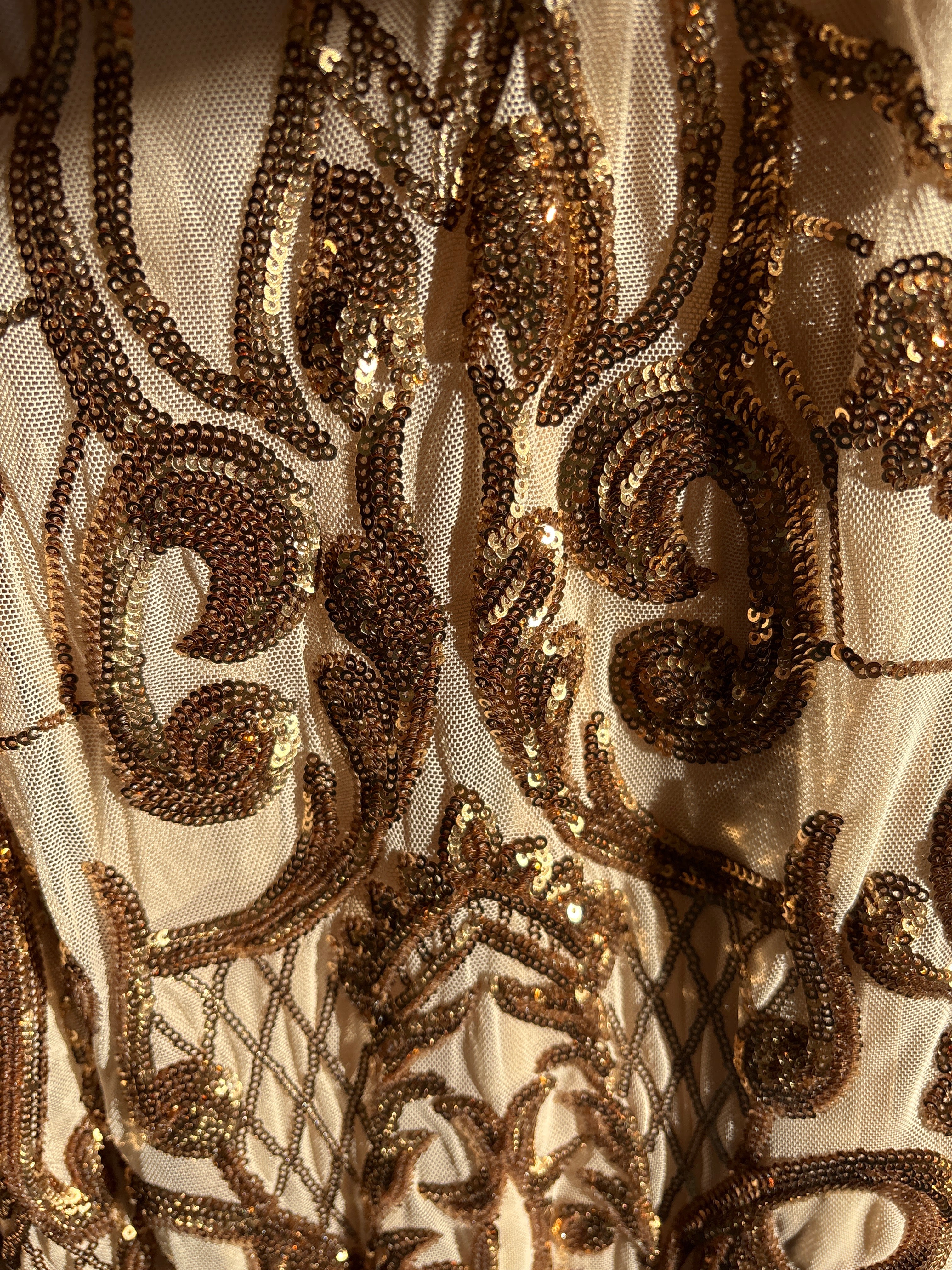 Malissa J Sequin Wide Leg Pants – Gold | One Size