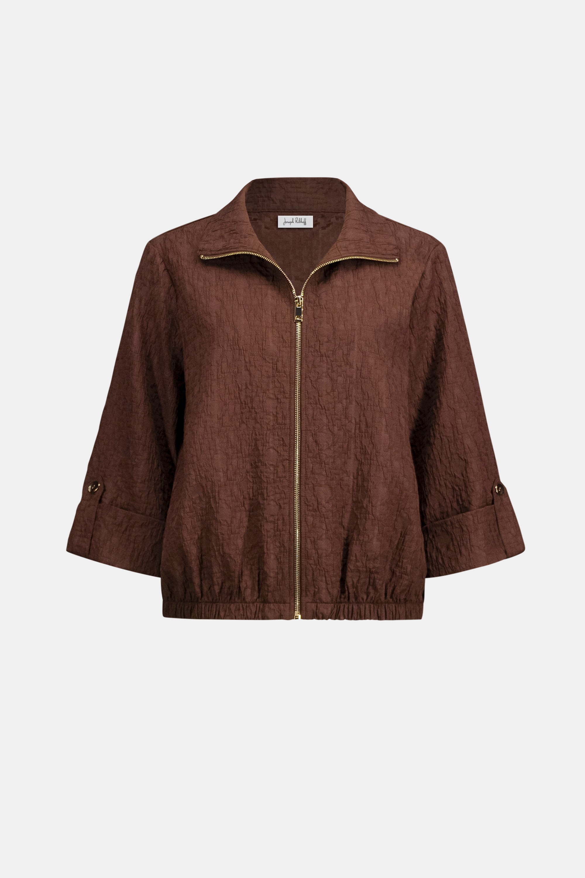 Jacquard Bomber Jacket With Funnel Collar
262138 In Mahogany