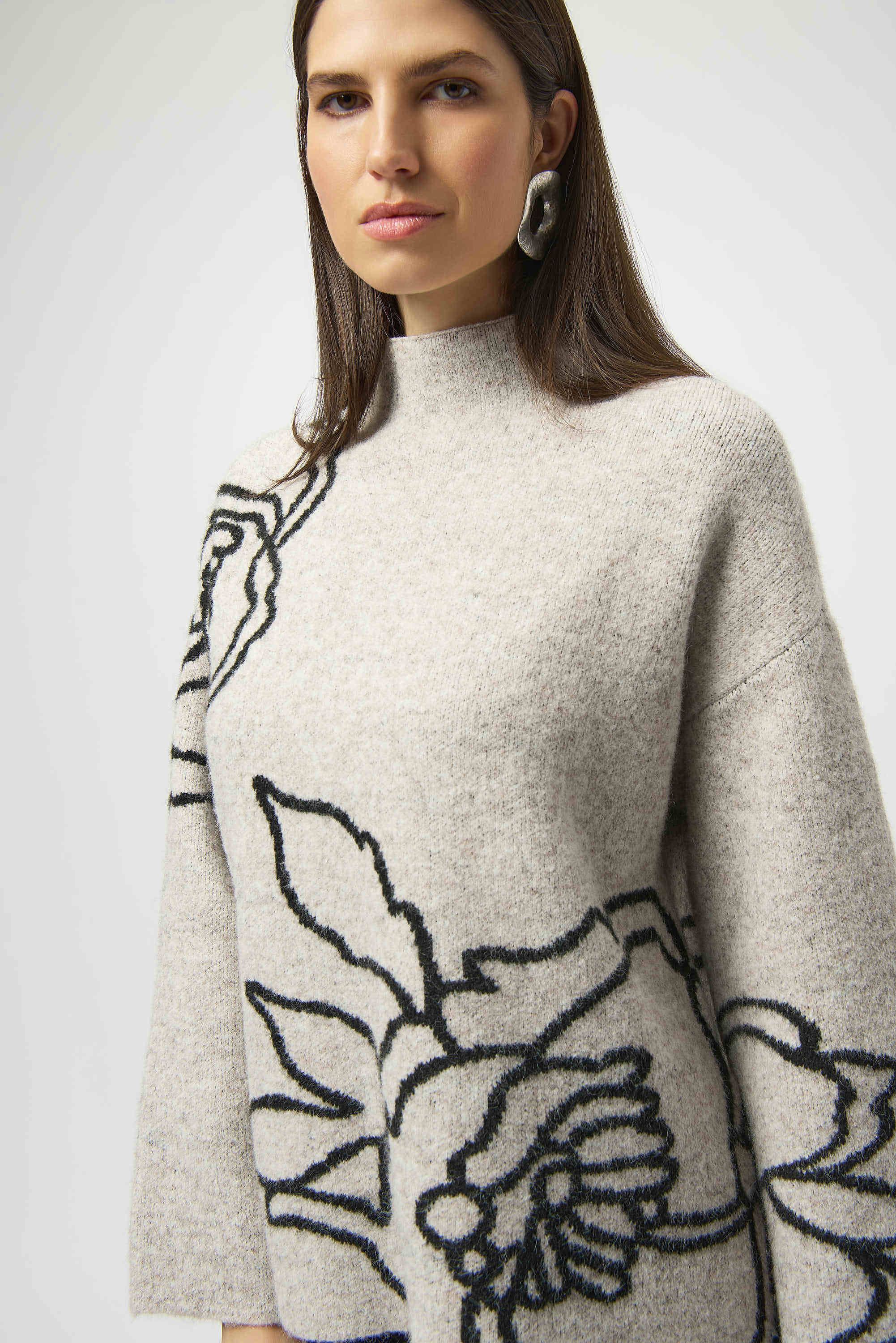 Pre- order -Joseph Ribkoff Sweater Knit Floral Print Pullover
254943
