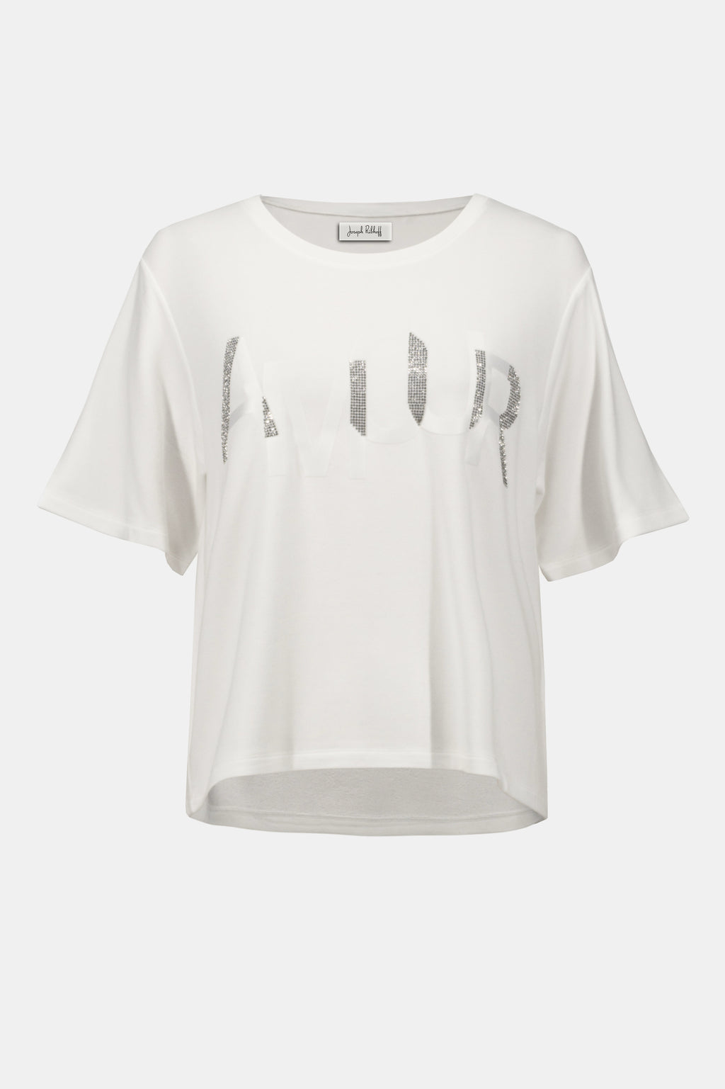 Pre- Order - Joseph Ribkoff T-Shirt with Rhinestone Word
254958