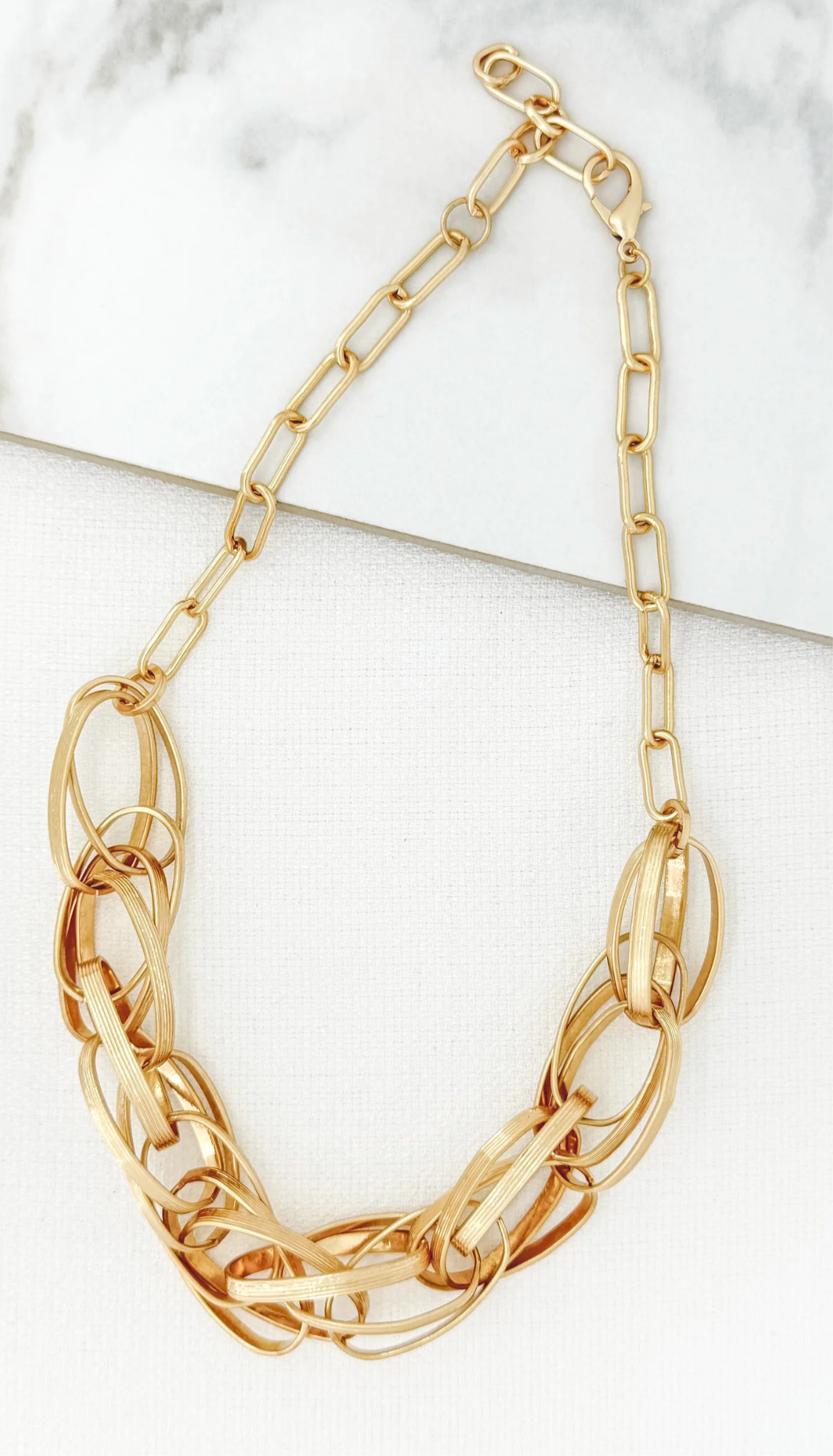 Envy Jewellery 4542/N/H – Short Gold Multi-Looped Necklace
