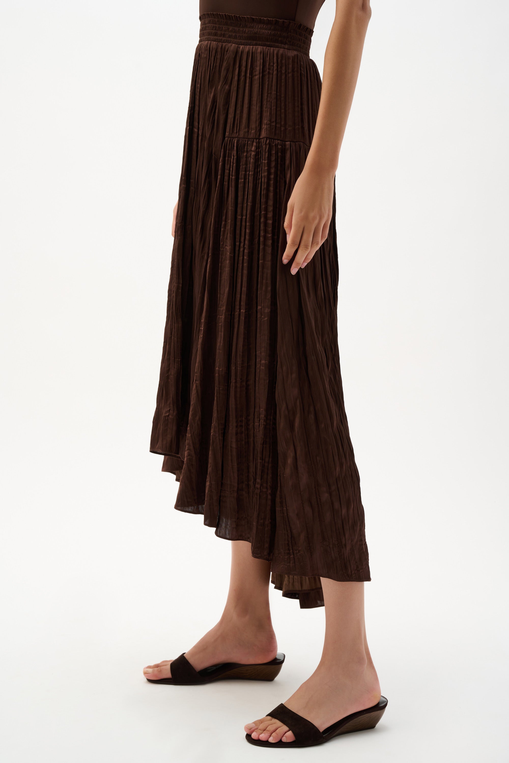 Pleated Satin Flare Skirt With Pleats
262960