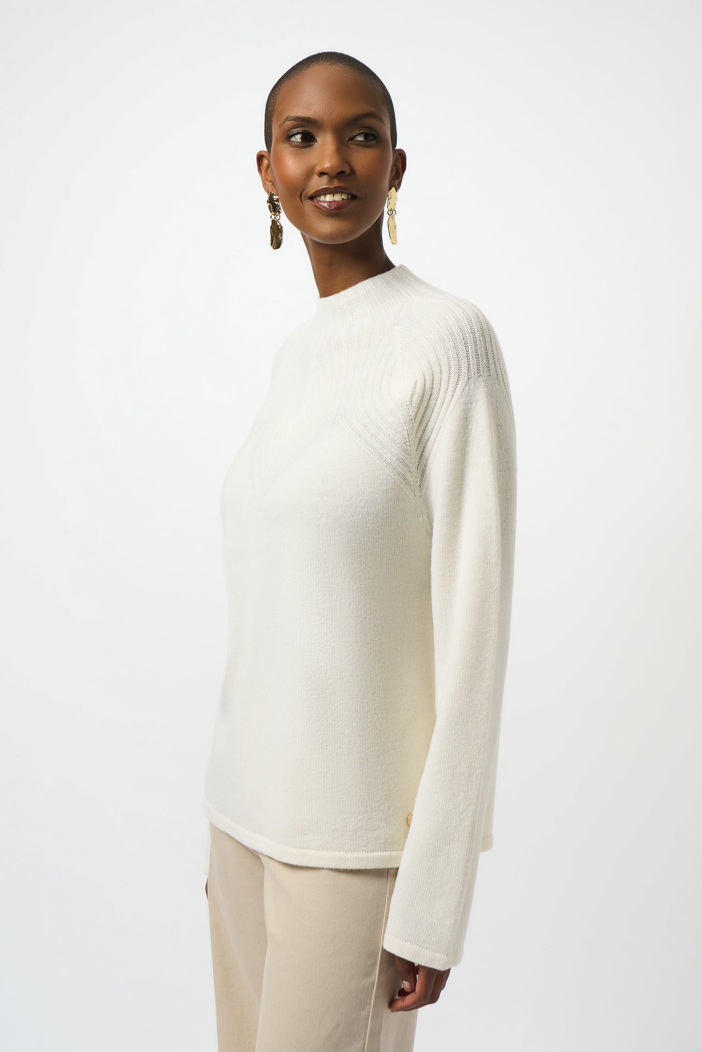 Joseph Ribkoff Wool Blend Sweater with Placement Stitch
253966 in Winter White A/W25