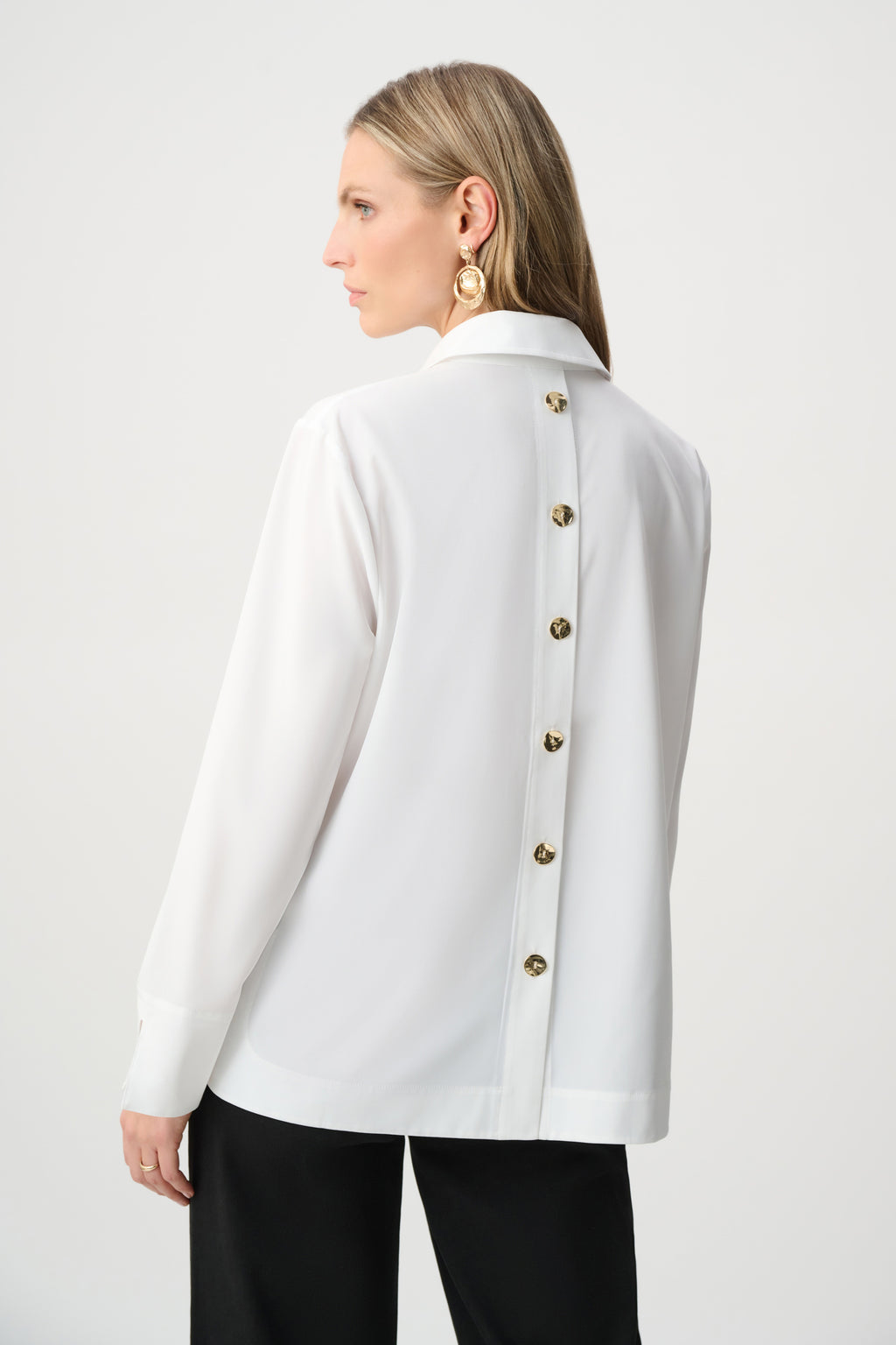 Joseph Ribkoff Stretch Poplin Shirt-Collar Boxy Top
263928