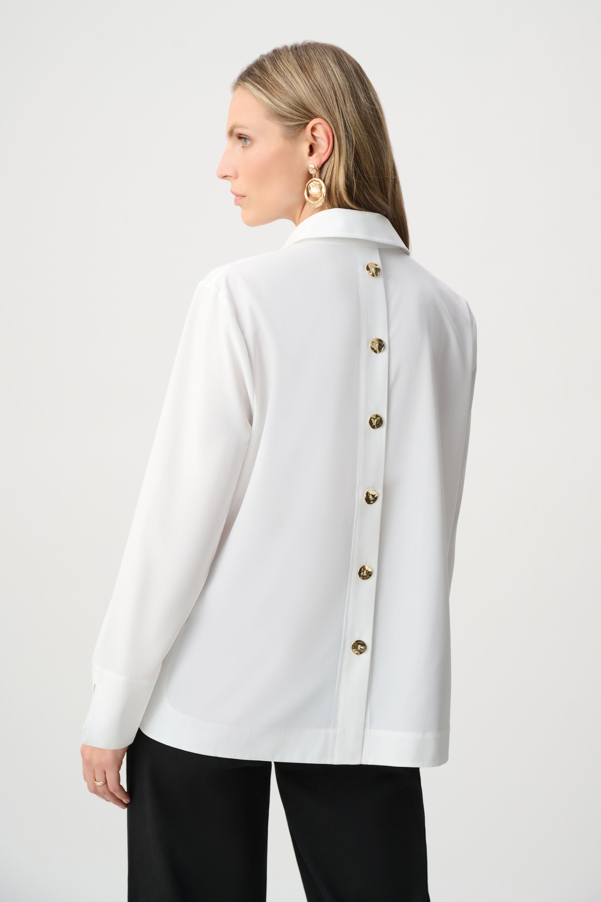Joseph Ribkoff Stretch Poplin Shirt-Collar Boxy Top
263928