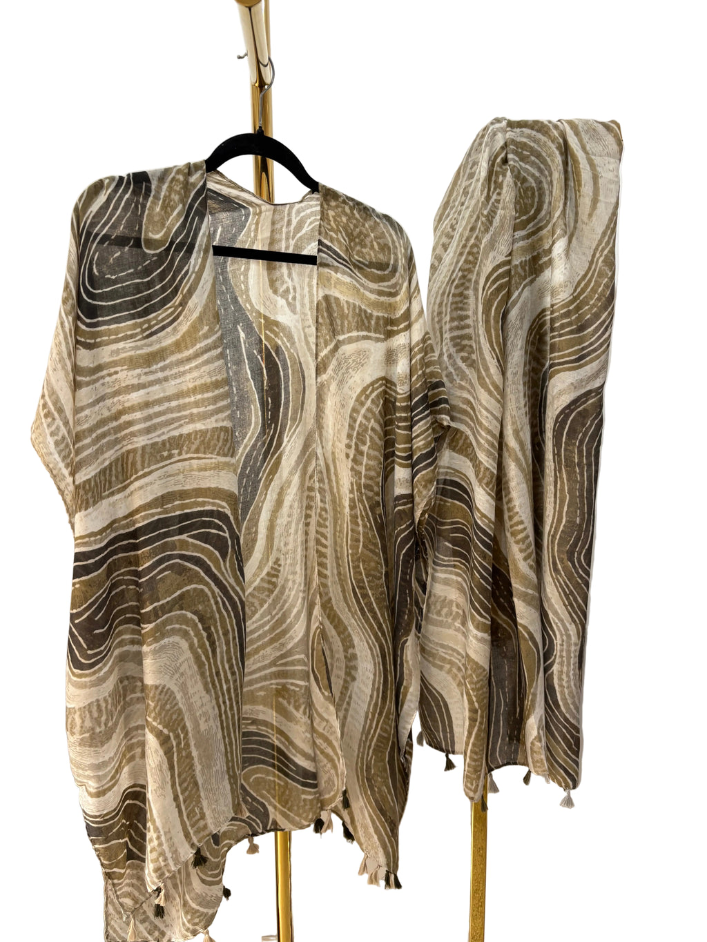 Malissa J Abstract Print Beach Cover & Scarf Set – Style GC21917 (One Size)