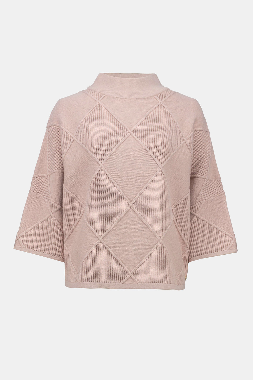 Joseph Ribkoff Textured Sweater Knit Mock Neck Pullover
253943 In Rose