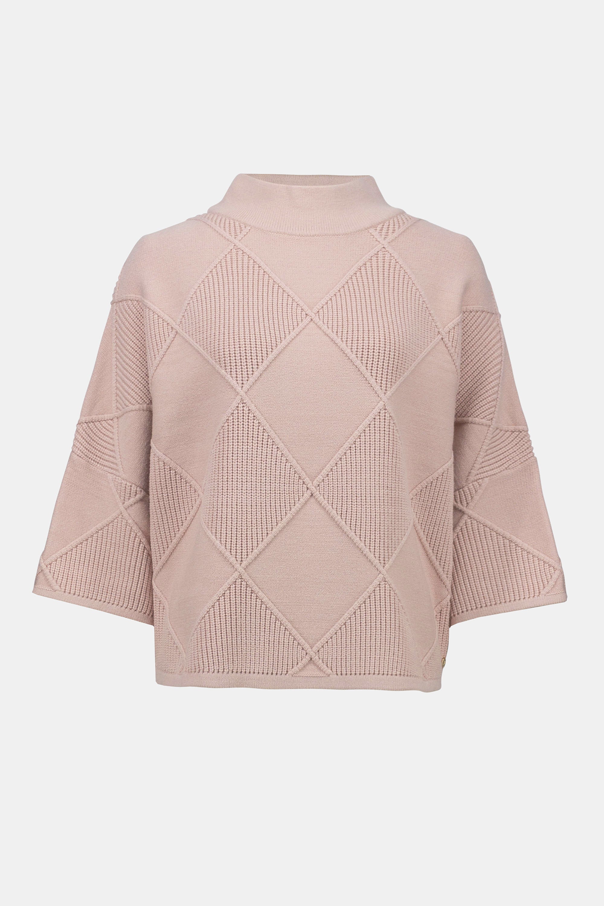 Joseph Ribkoff Textured Sweater Knit Mock Neck Pullover
253943 In Rose