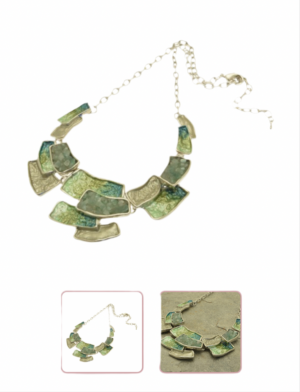 Miss Milly Green Curved Crumble
Necklace
FN730GN