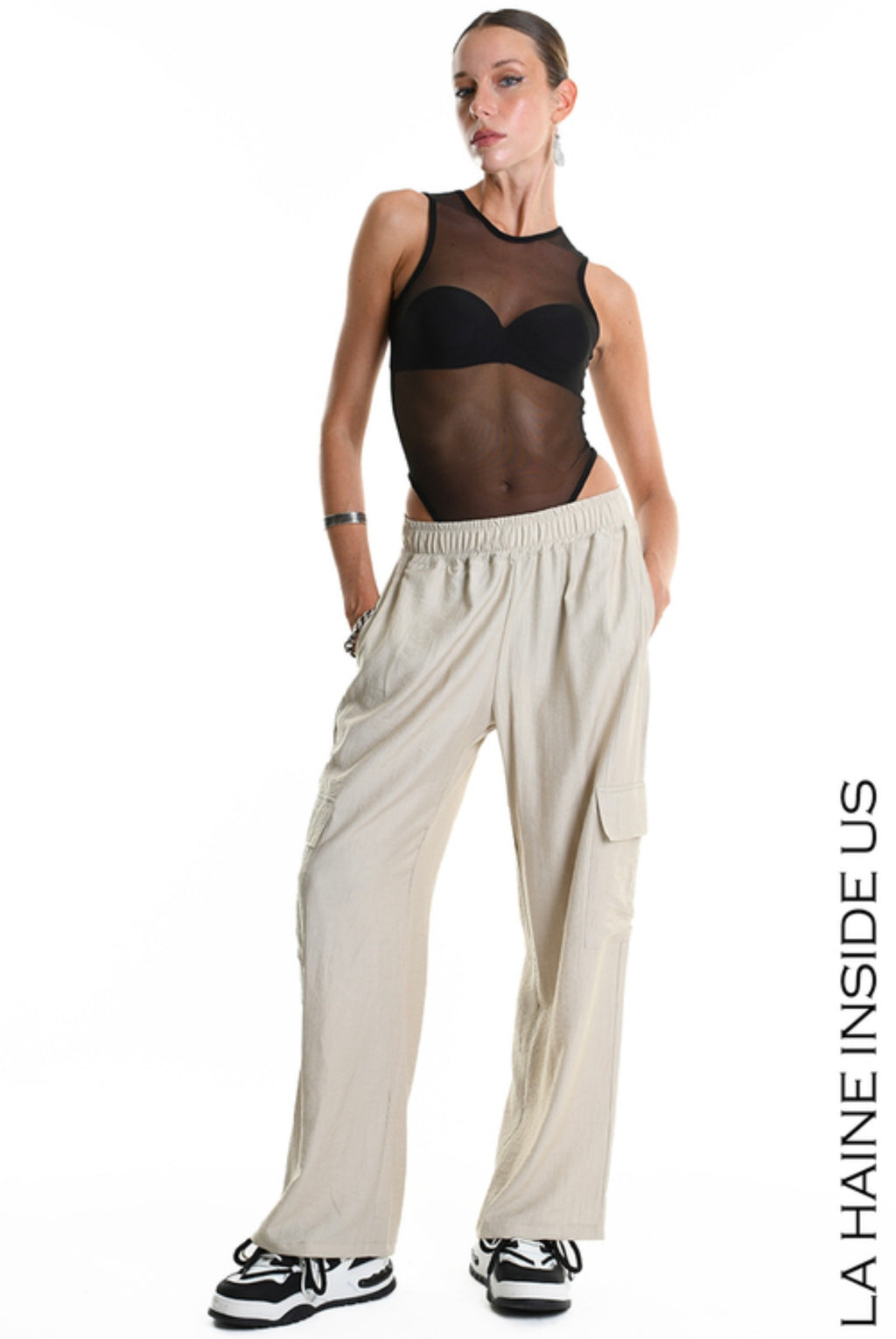 La Haine Inside Us Over Fluid Embossed Viscose Trousers – Style W5346