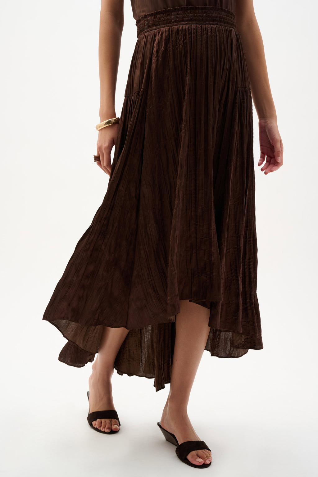 Pleated Satin Flare Skirt With Pleats
262960