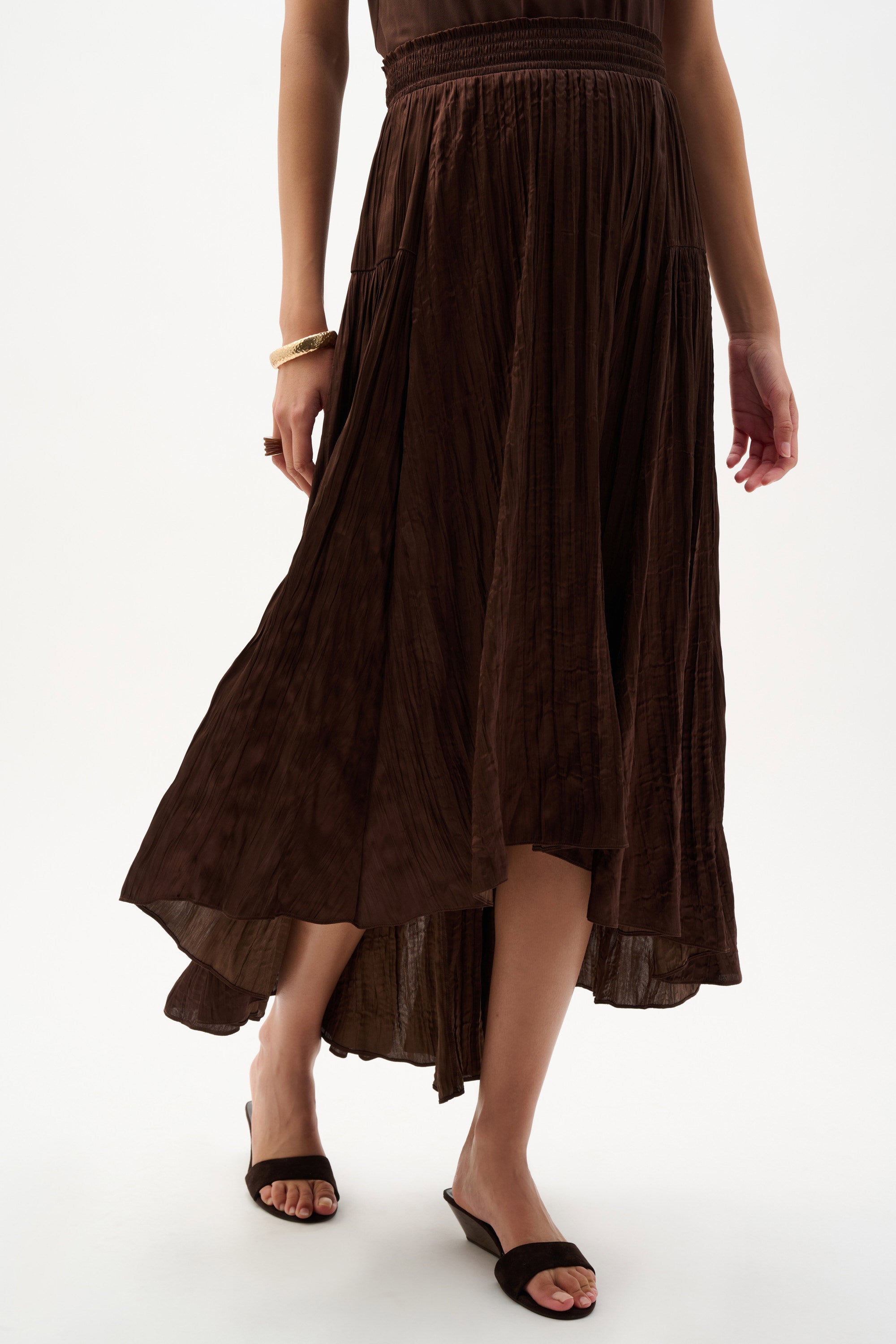 Pleated Satin Flare Skirt With Pleats
262960