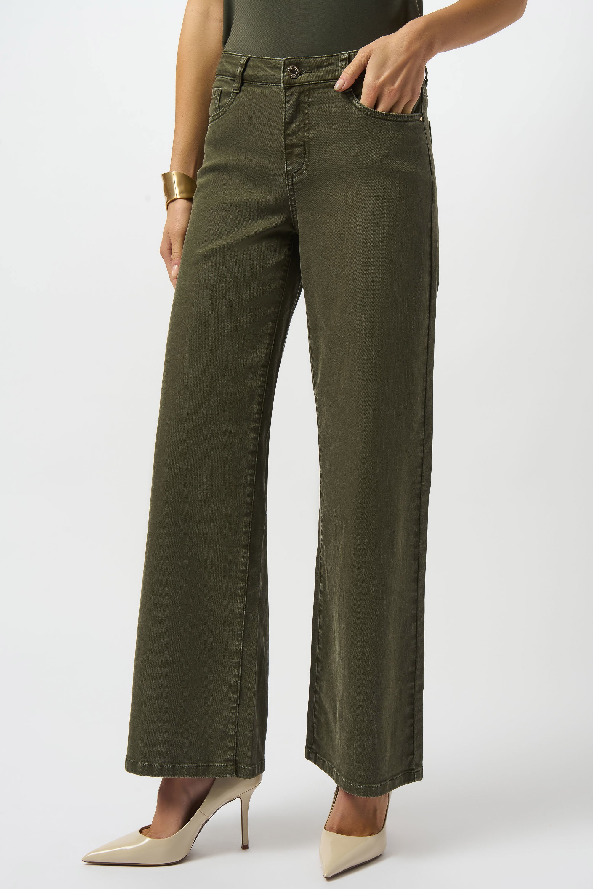 Joseph Ribkoff Goldie | Classic Wide-Leg Stretch Denim Jeans
253950 in Advocado