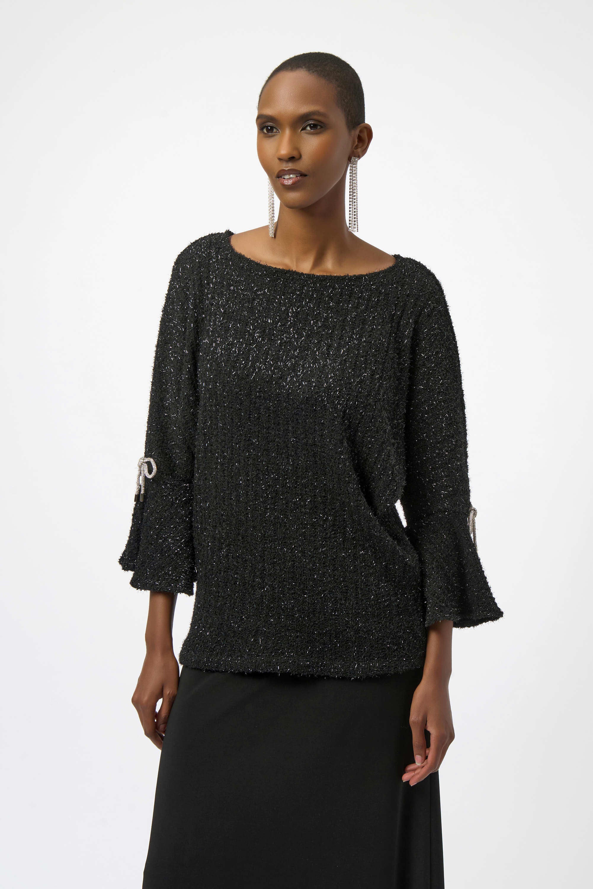 Joseph Ribkoff Fuzzy Metallic Knit Boxy Top
254098