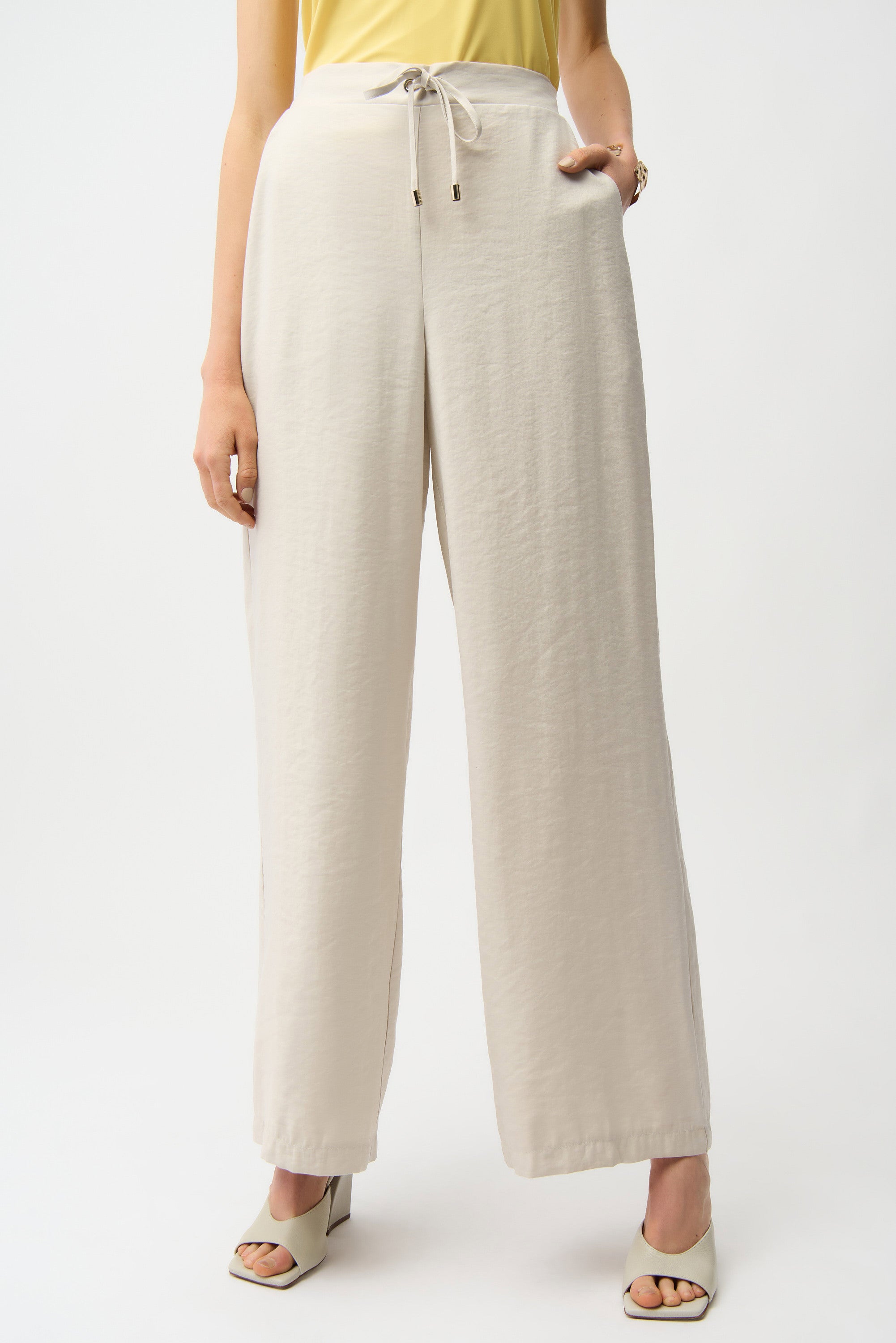 Joseph Ribkoff Recycled Textured Woven Wide Leg Pull-On Pants
261221