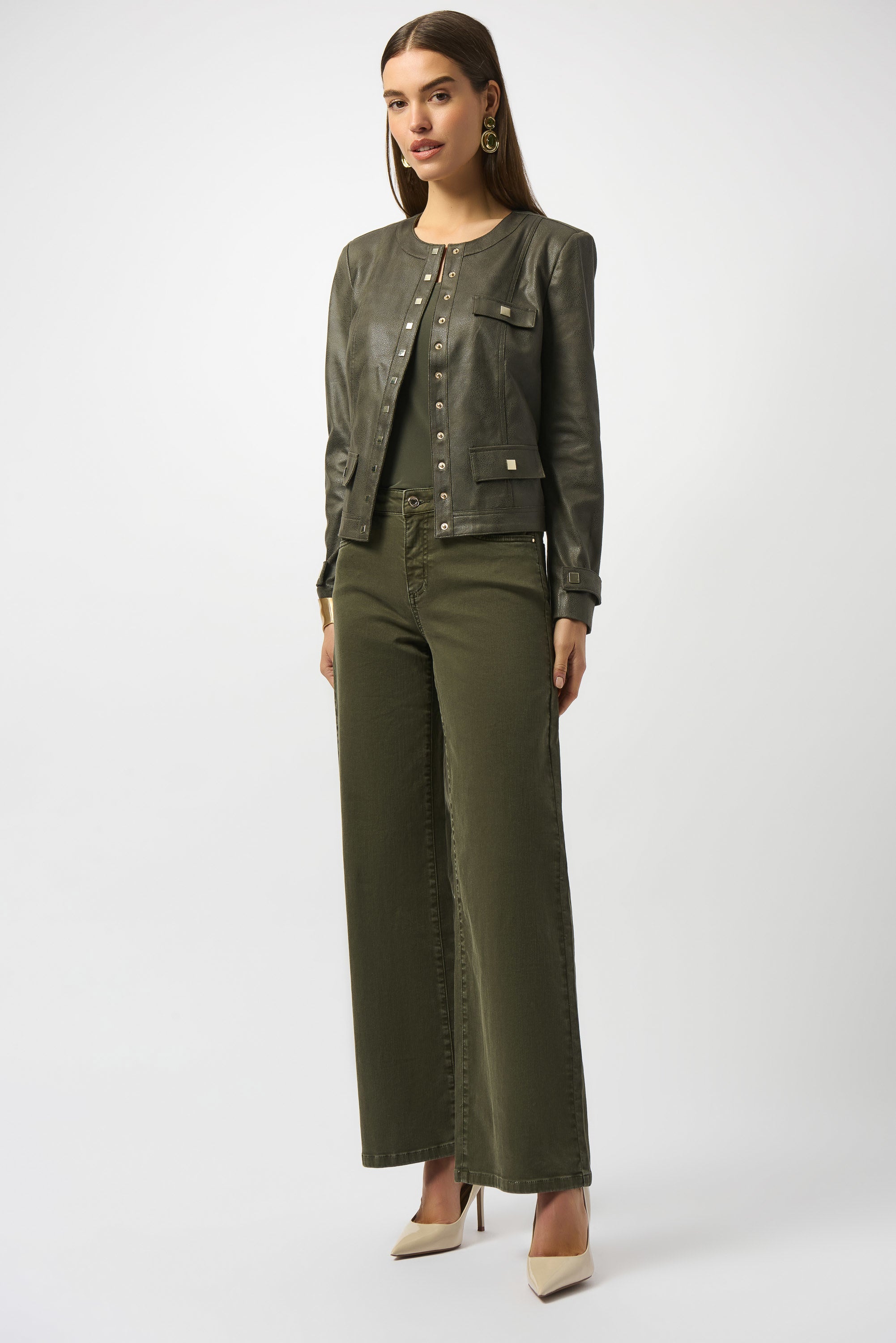 Joseph Ribkoff Goldie | Classic Wide-Leg Stretch Denim Jeans
253950 in Advocado