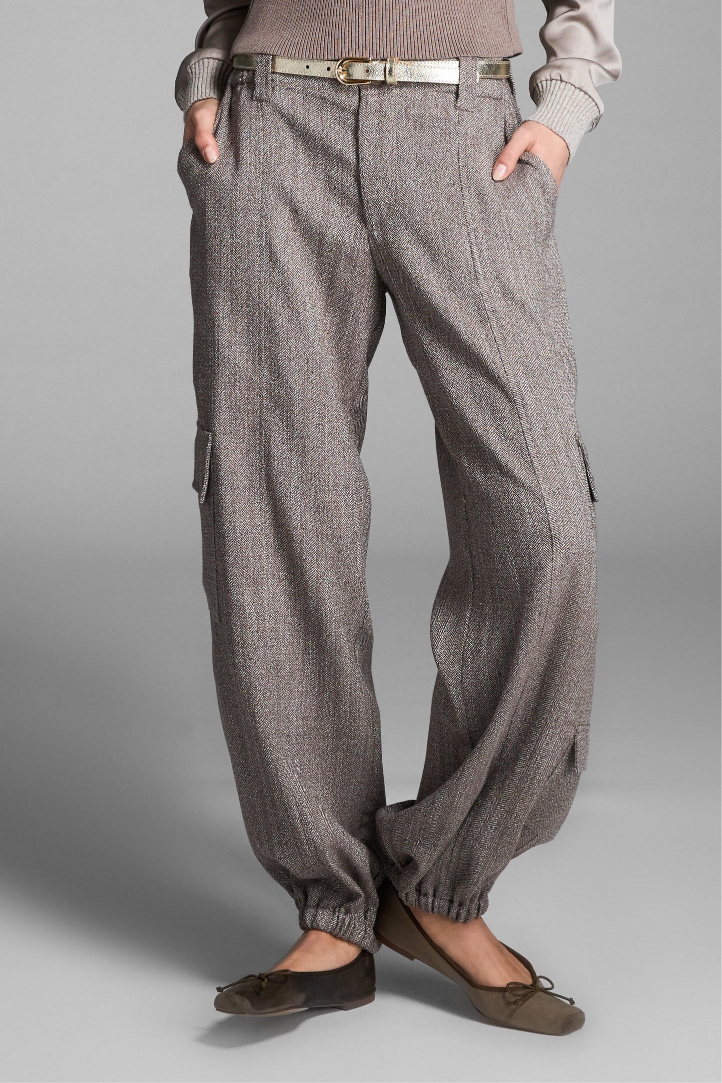 Tricot Chic Tweed Cargo Pants Style S175